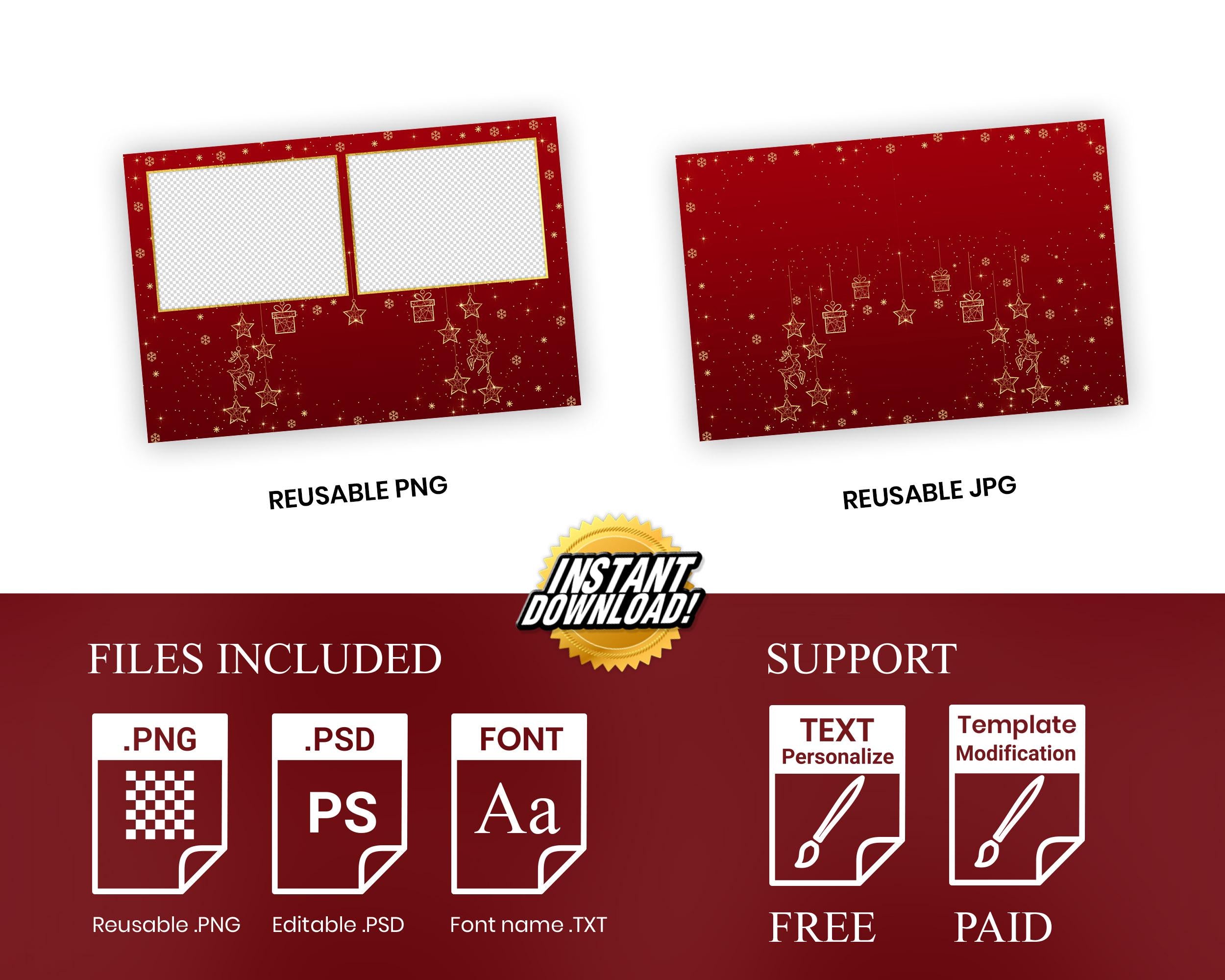 Christmas Photobooth Template, Merry Christmas Photo Booth, Holiday Photobooth, Xmas 817