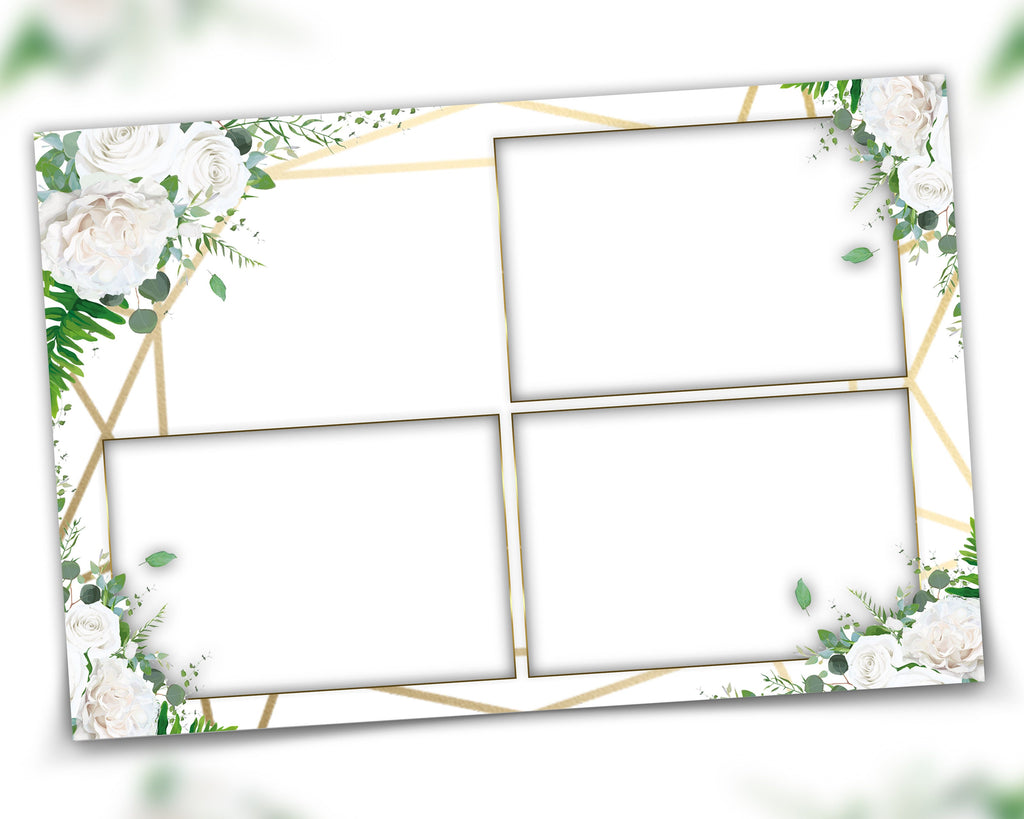 Wedding Photobooth Template, Floral Photobooth Template, 4x6 Wedding Photo booth Template, Sweet Sixteen, Sweet 16, Bridal Shower, 4x6