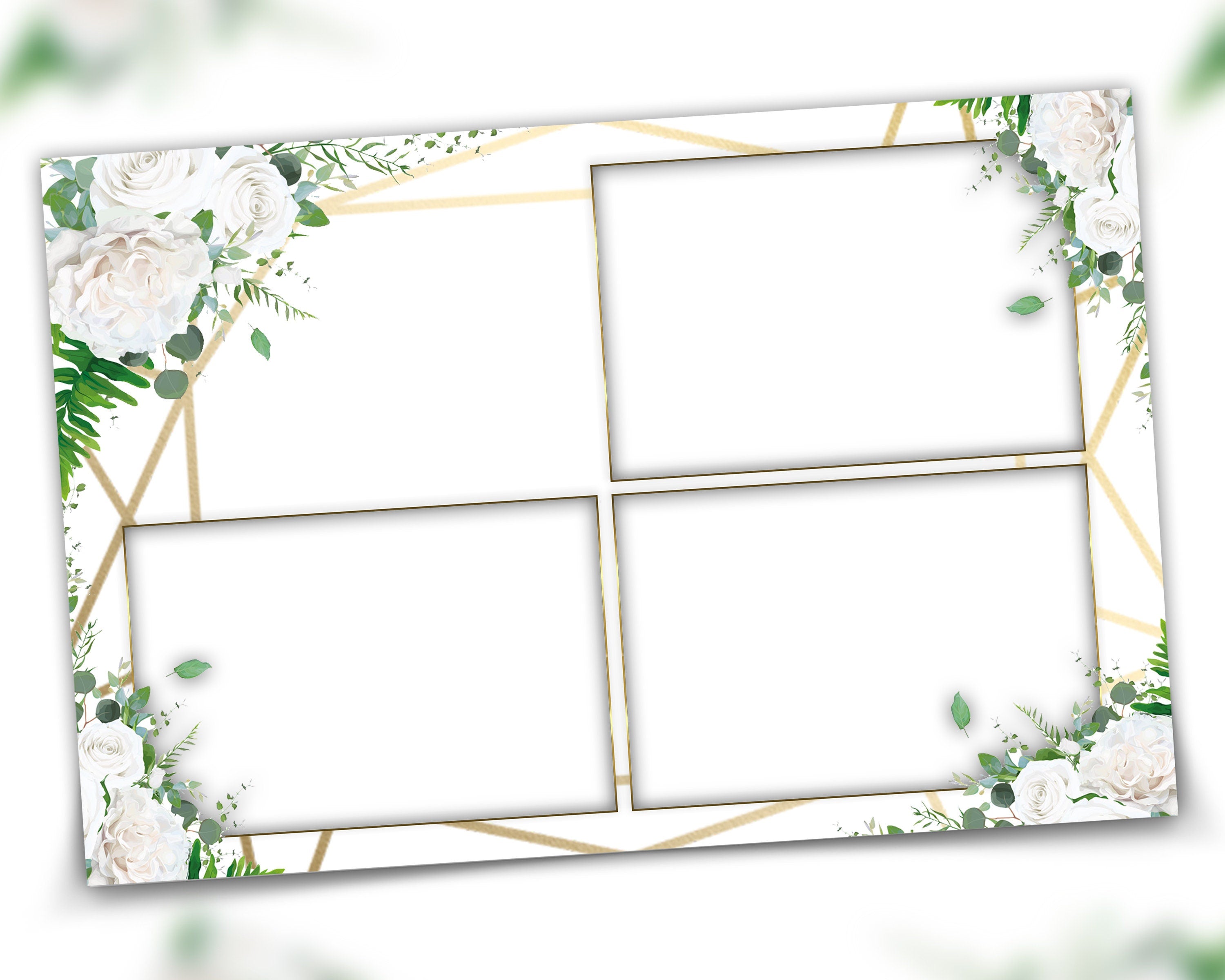 Wedding Photobooth Template, Floral Photobooth Template, 4x6 Wedding Photo booth Template, Sweet Sixteen, Sweet 16, Bridal Shower, 4x6