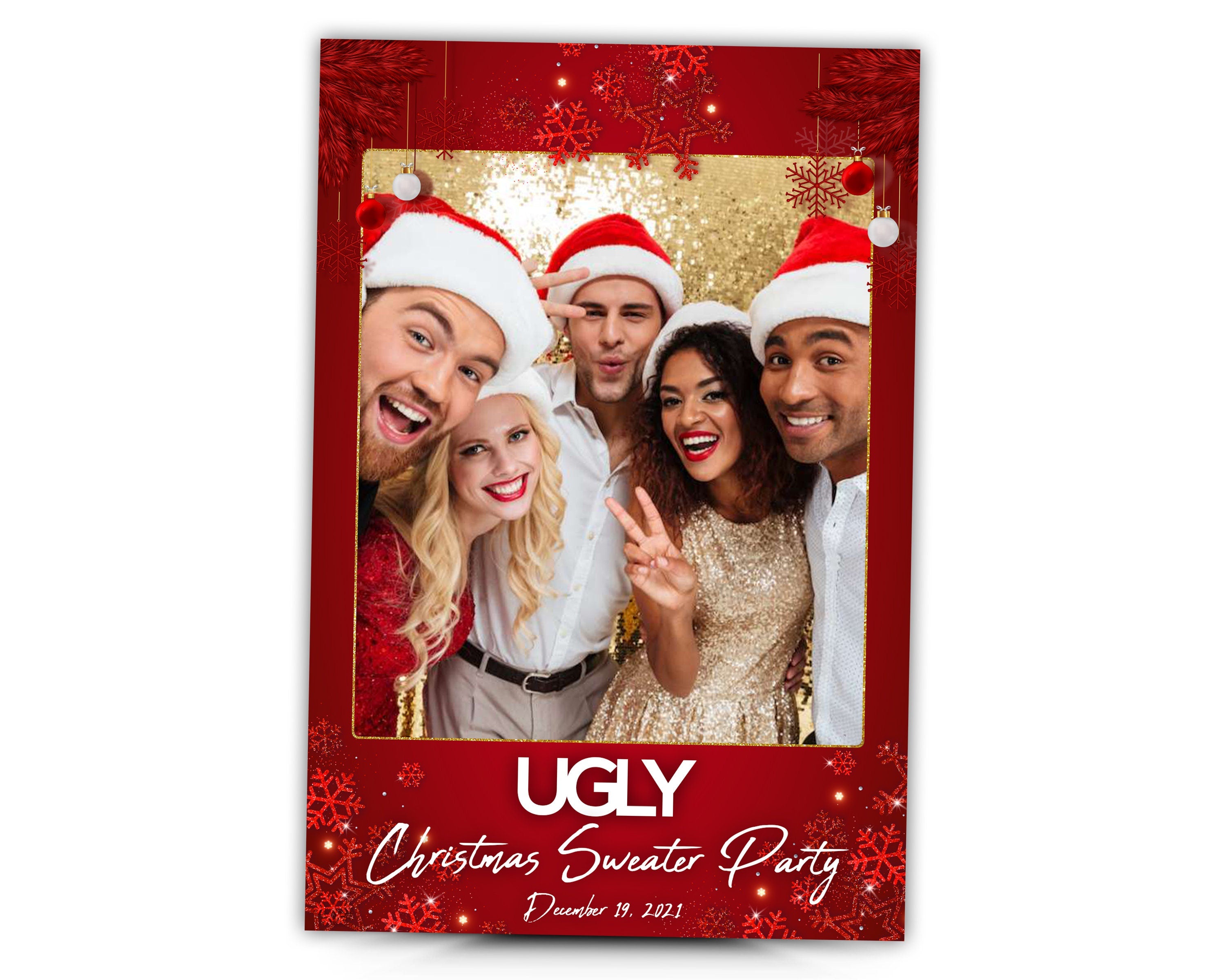 Christmas Photo Booth Template, Merry Christmas and New Year 2021, Touchpix and 360 Photobooth Template, pine tree