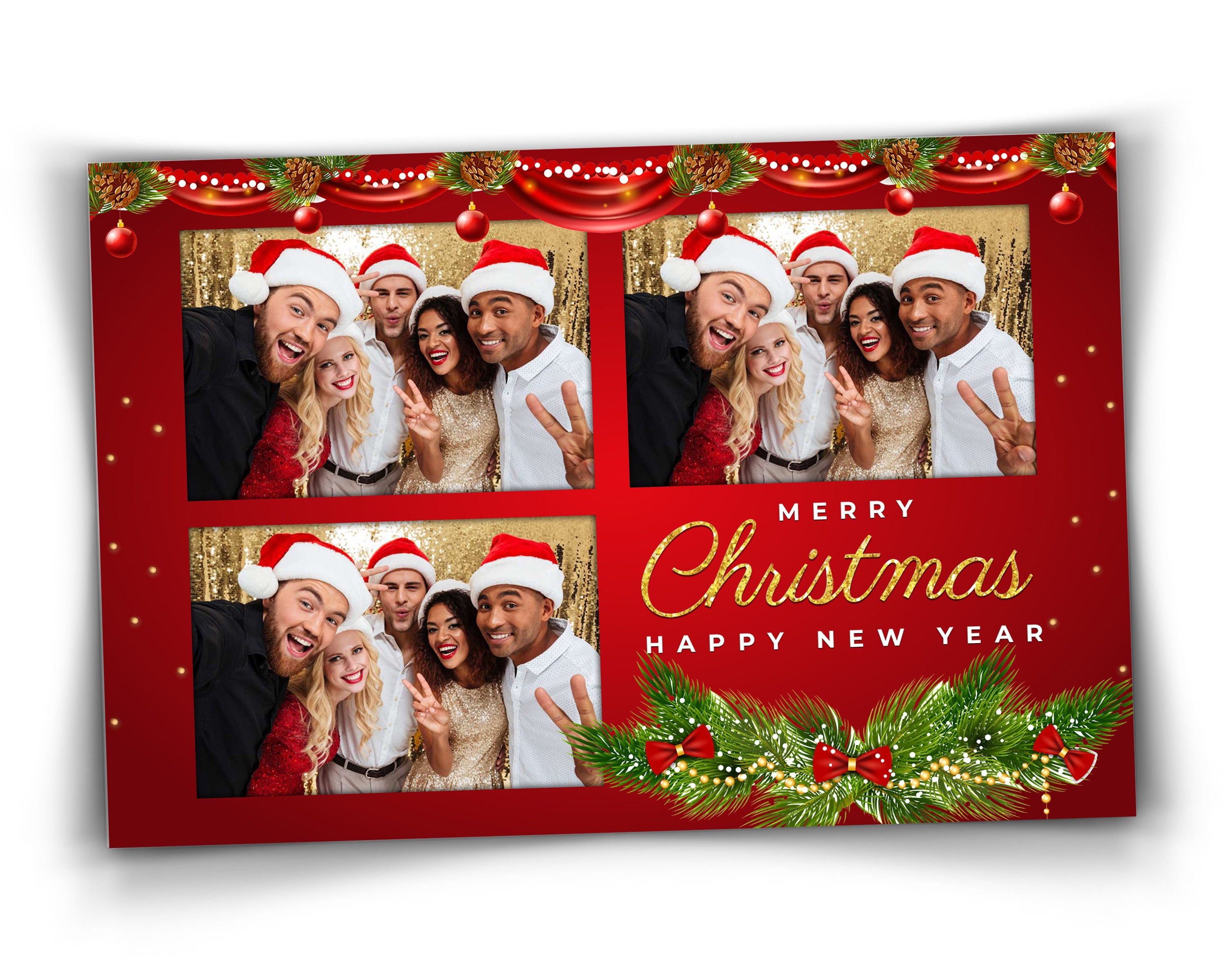 Christmas Photo Booth Template, Merry Christmas and New Year 2022, 4x6 Photobooth Template, pine tree