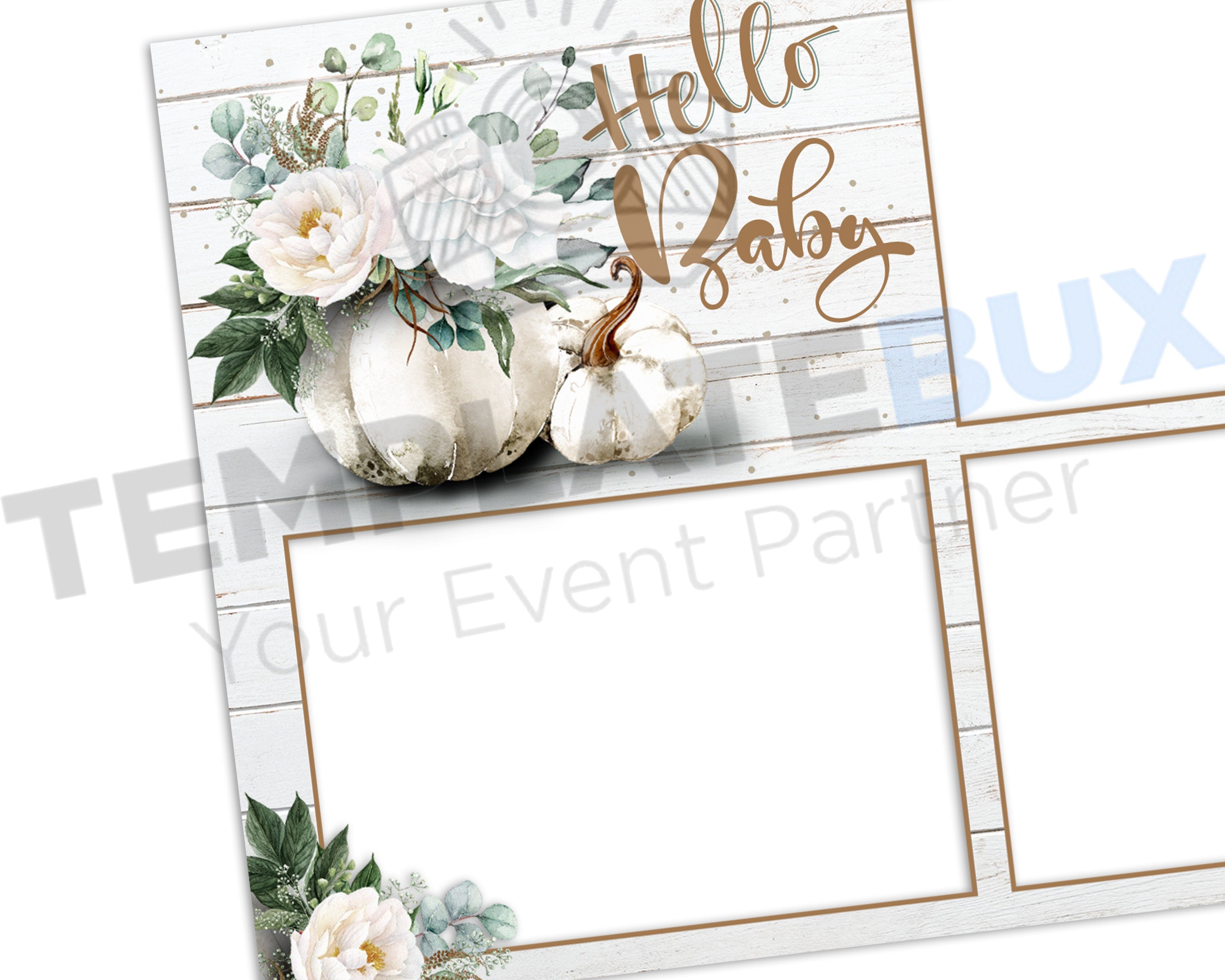 Baby shower Photo Booth Template hello baby welcoming baby baby boy baby girl birthday pumpkin floral 4x6 Photobooth Template