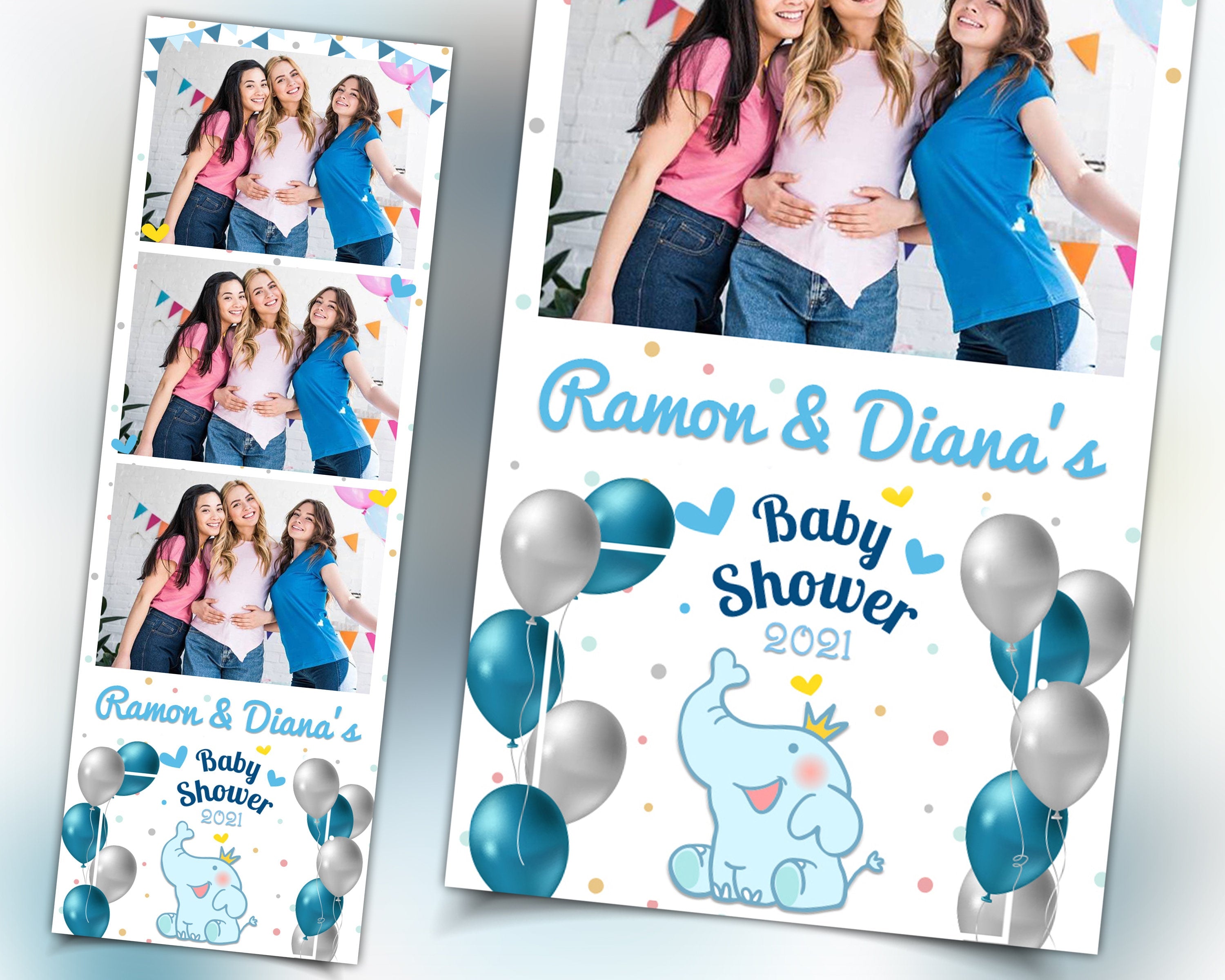 Baby Shower Photo Booth Template 2x6 Photobooth Template