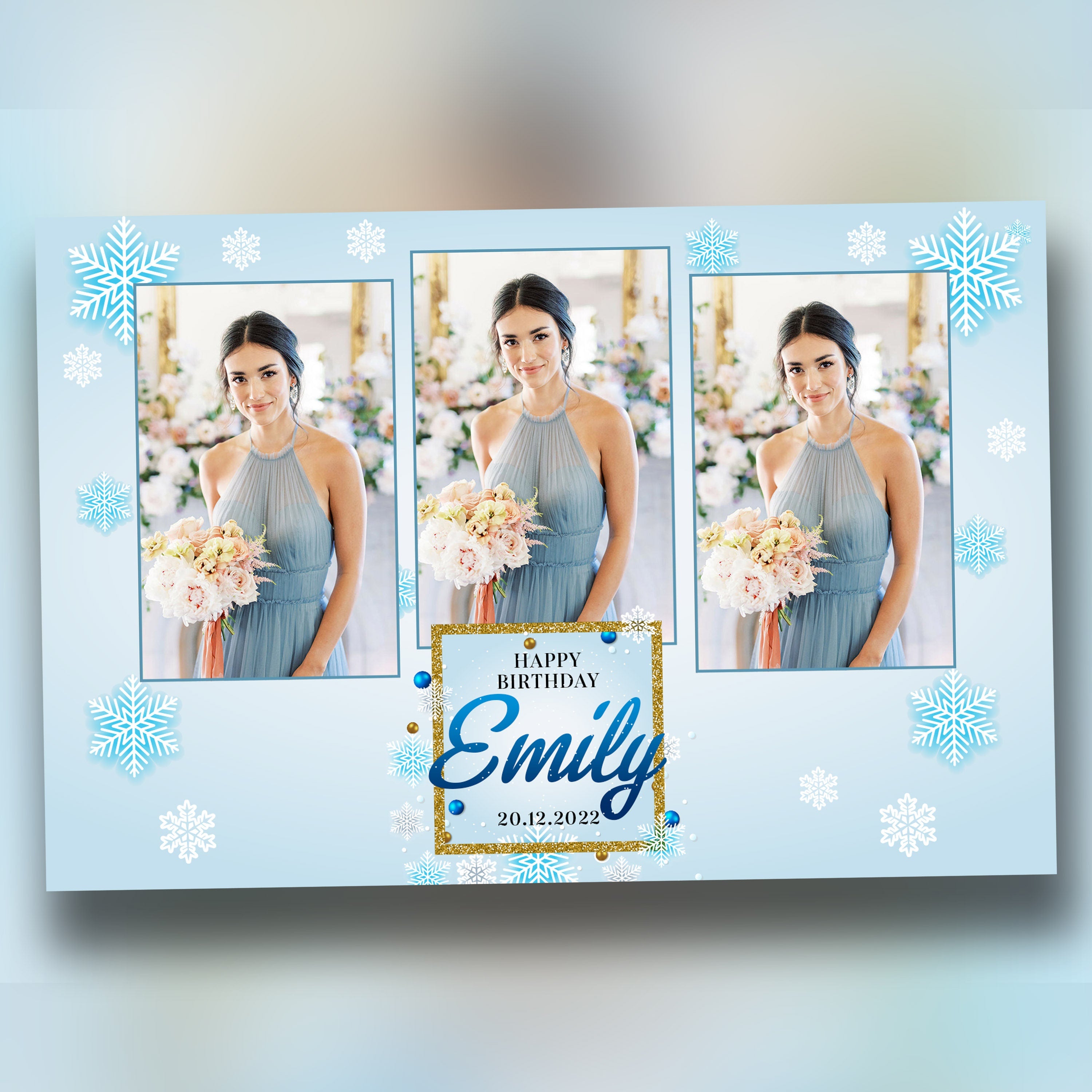Snowflakes Photo Booth Winter Wonderland Birthday Quinceañera Sweet 16 Christmas Xmas
