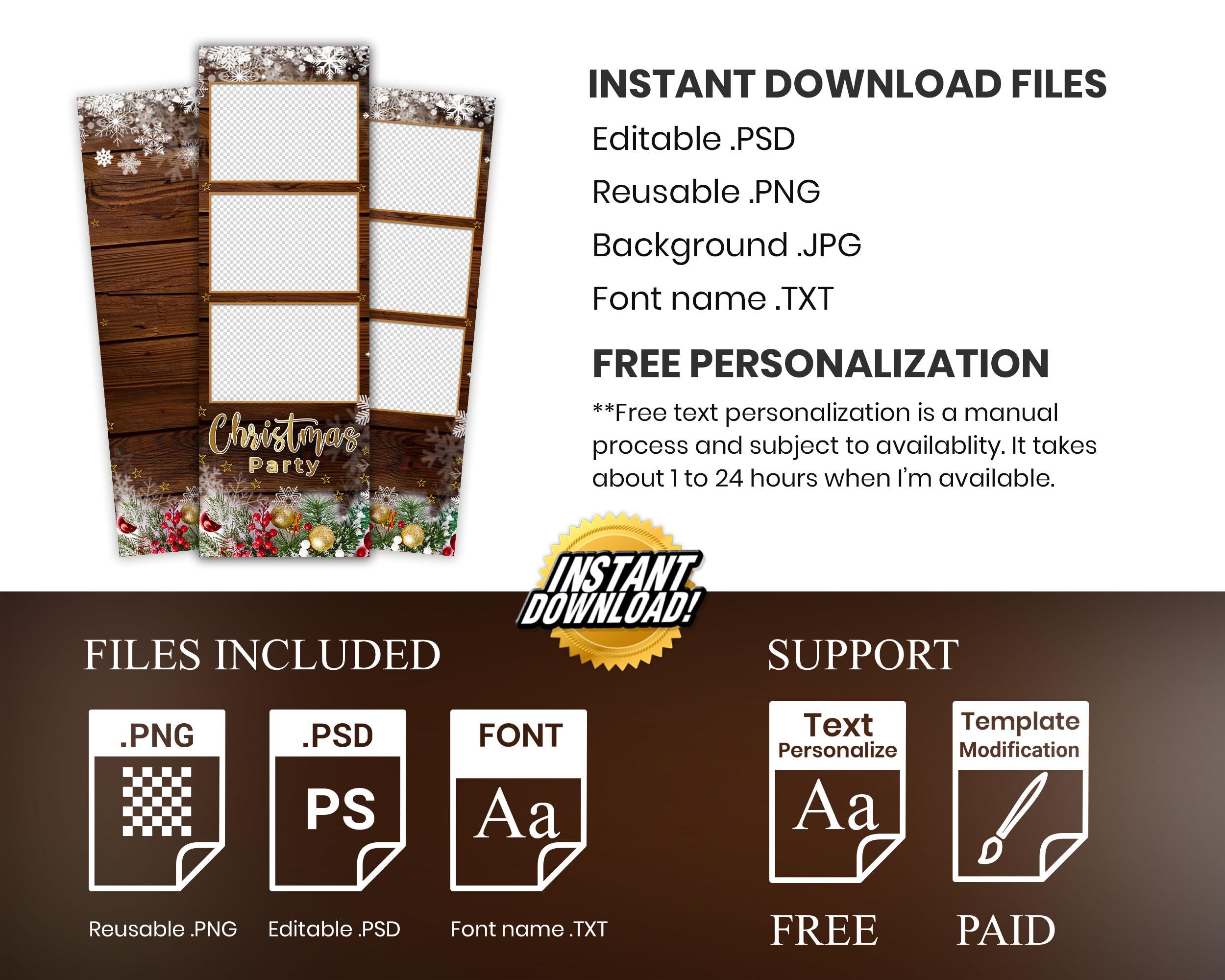 Christmas Photobooth Template, Merry Christmas and New Year, 4x6 Xmas Photobooth Template, Holiday 1419