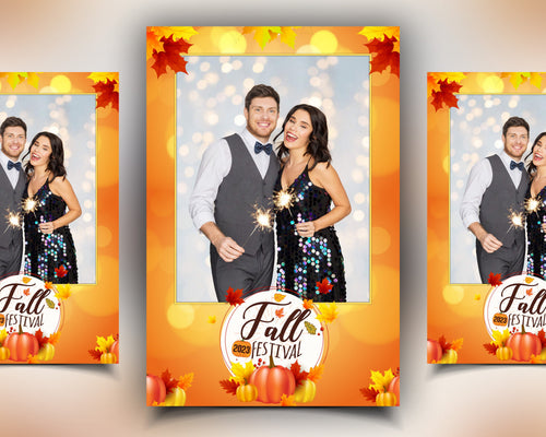 4x6 Thanksgiving & Fall Festival photobooth template orange pumpkin theme Portrait single photo shot layout PSD PNG Font list F8