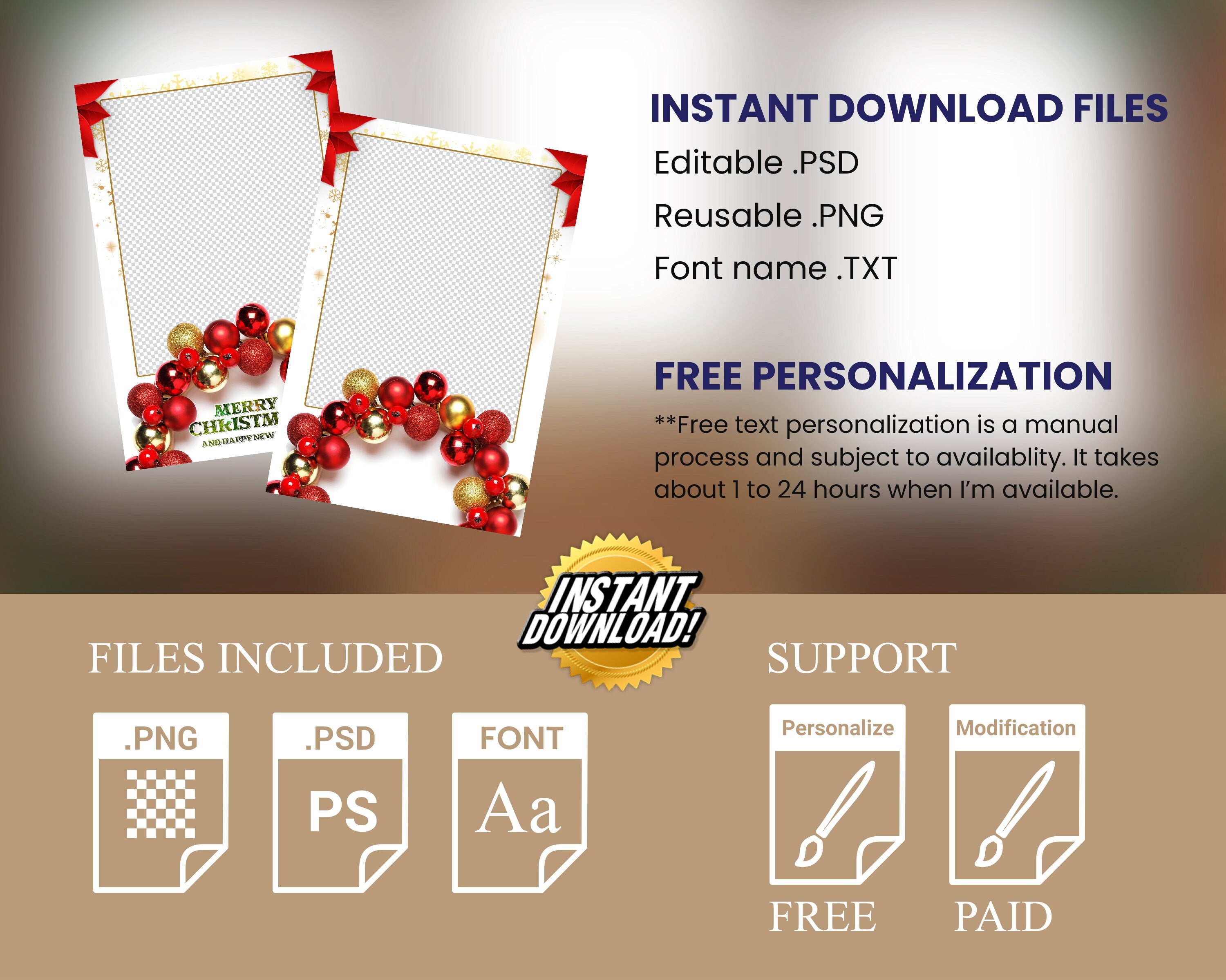 Christmas Photobooth Template Merry Christmas Photo Booth New Holiday New Year Strip Template Red Gold Ball 2x6