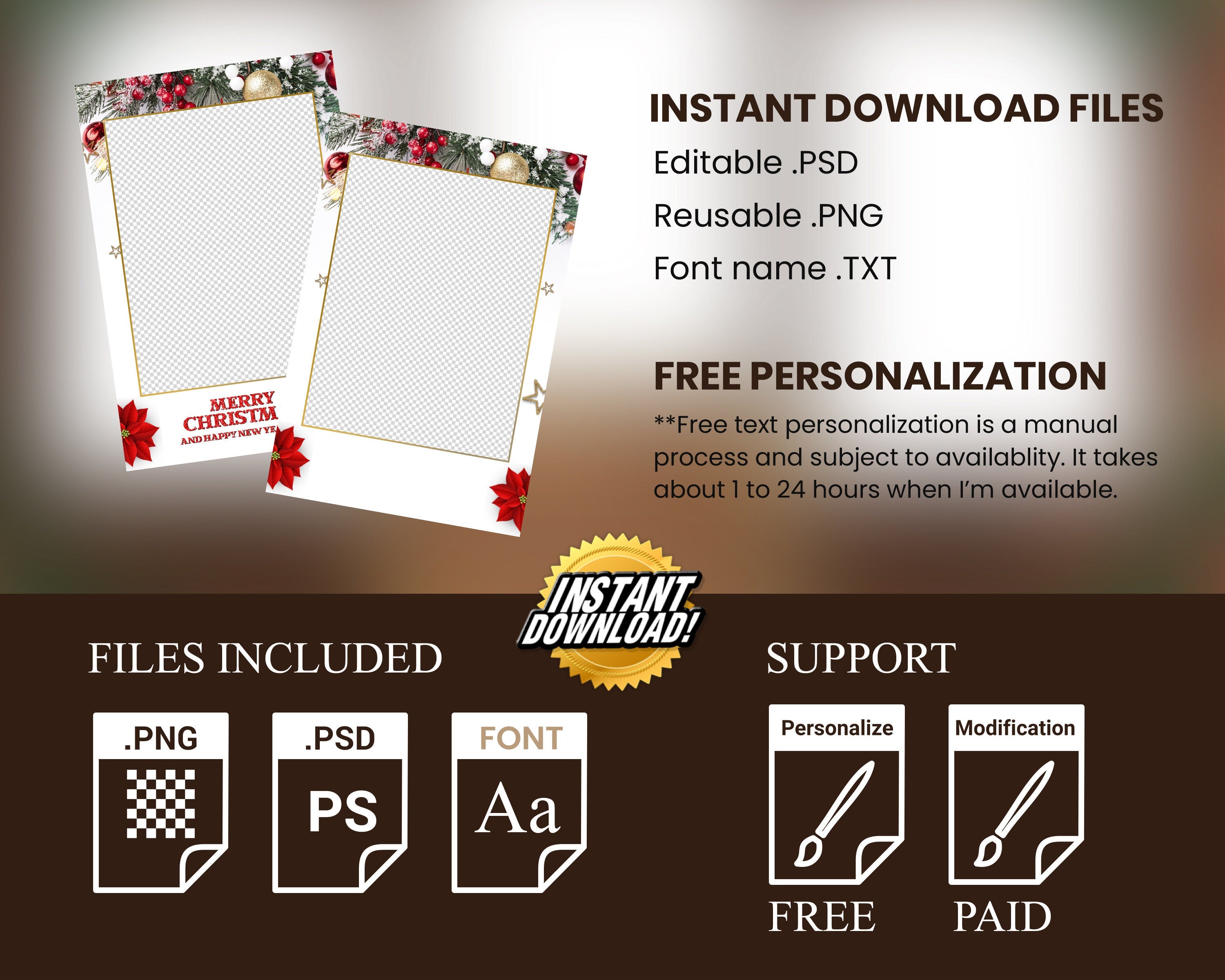 Christmas Photobooth Template Merry Christmas and New Year Strip Winter Wonderland and Holiday Photobooth Template Mirror Booth 4x6