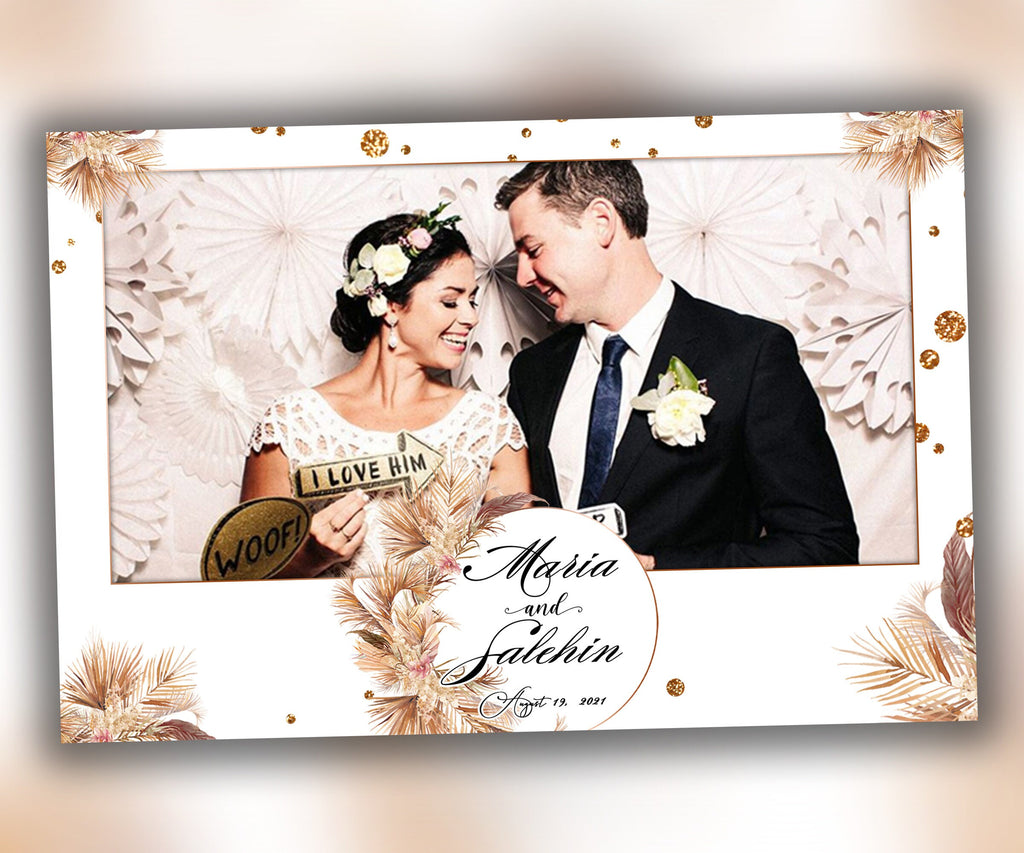 Boho Wedding Photo Booth Template 4x6 Landscape Single Shot, Photobooth Template