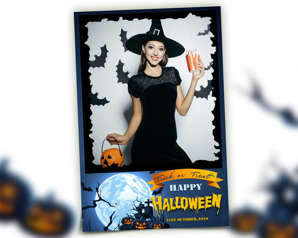 Halloween Photo Booth Template 4x6 Photobooth Pumpkin Template postcard
