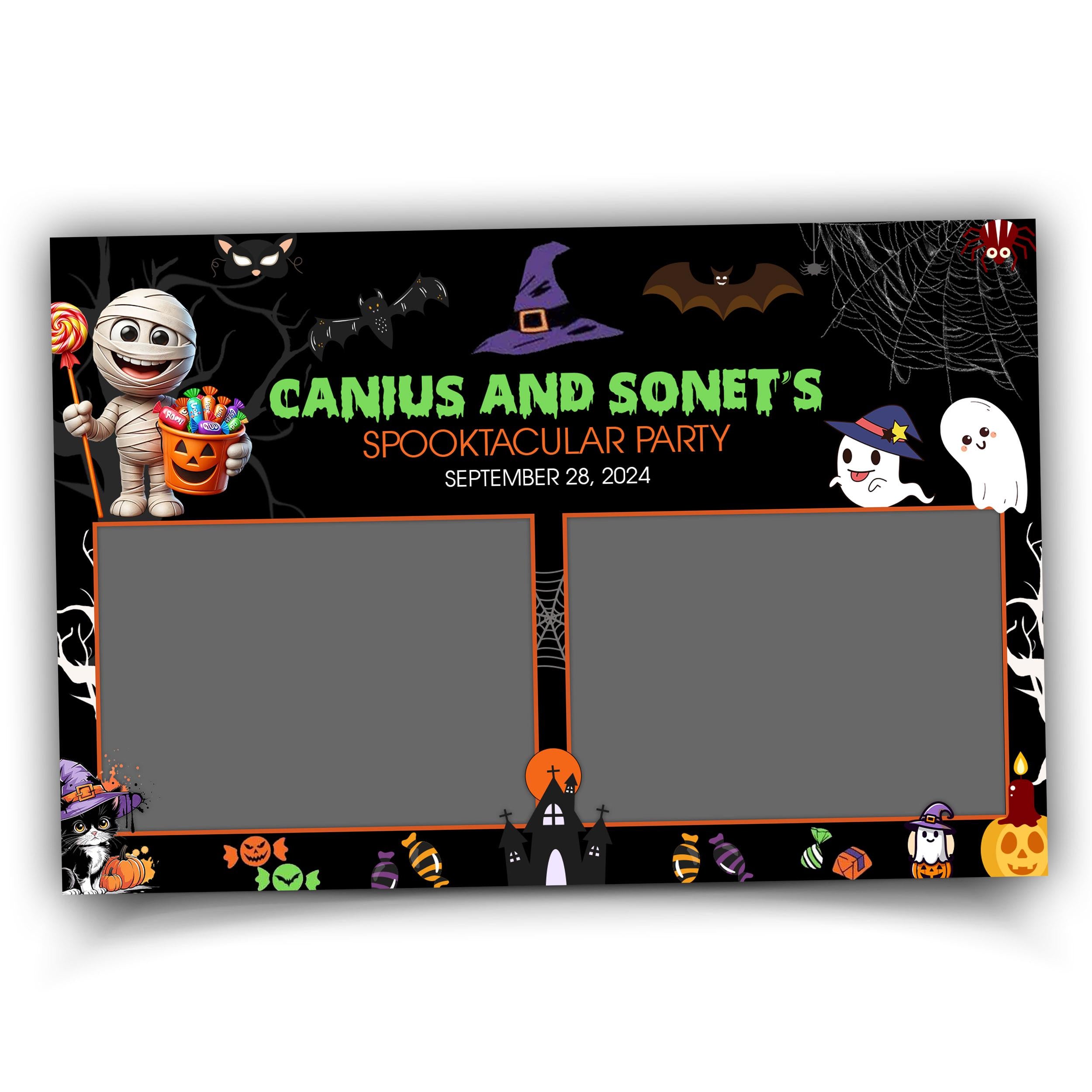 Spooktacular Party Photo Booth Halloween Photobooth Template Trick or Treat 2024 Pumpkin 1364