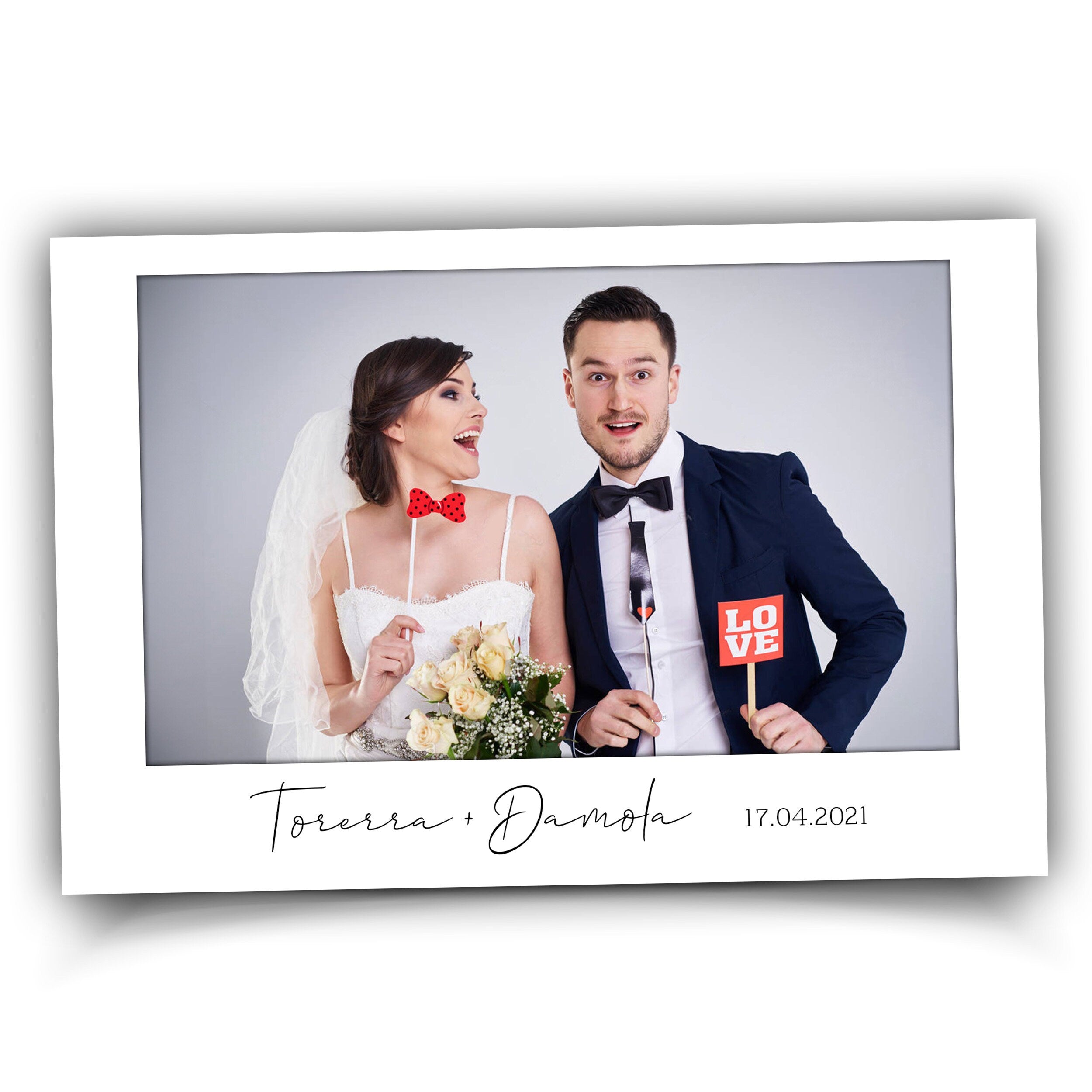 Wedding signature black and white Wedding/ Anniversary Photo Booth Template 4x6 inch Photobooth Template with FONT
