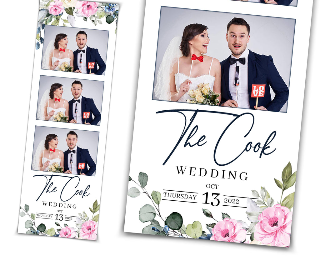 Wedding Photobooth Template, Bridal Shower Photo Booth, Pink Flower and Greenery Anniversary 360 Overlay, SKU 724