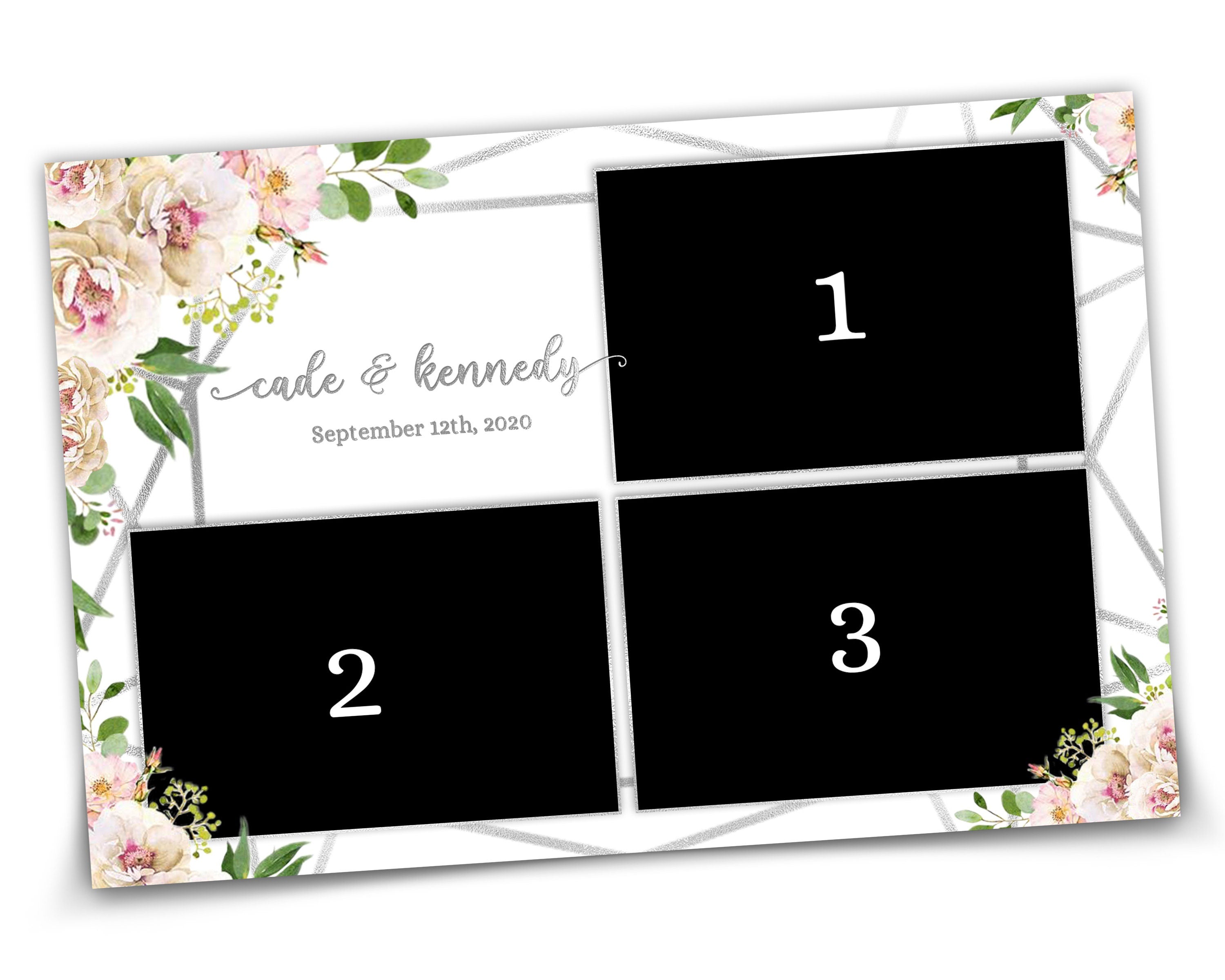 Wedding Photo Booth Template, Floral Photobooth Template, 4x6 Silver Photo booth Template, Sweet Sixteen, Sweet 16, Bridal Shower, With XBDR