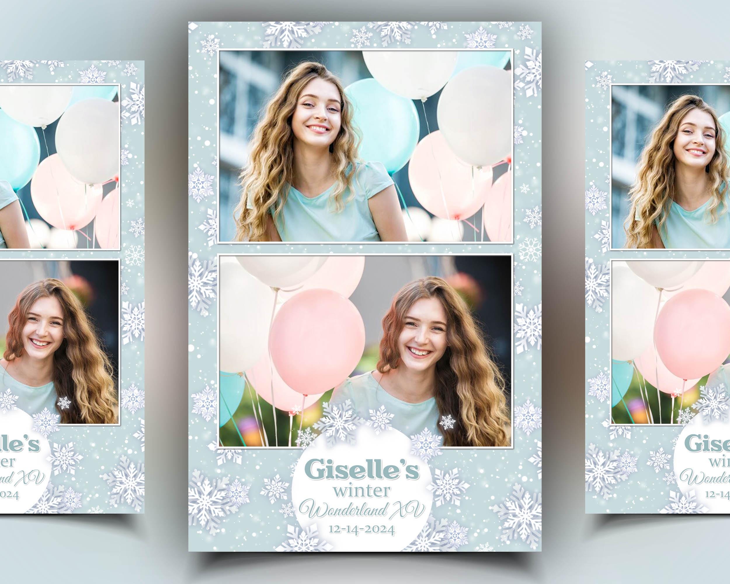 Winter Wonderland | XV Photobooth | Winter Wonderland Photo Booth | Winter Wonderland Photo Booth Template | Winter Wonderland XV | Birthday