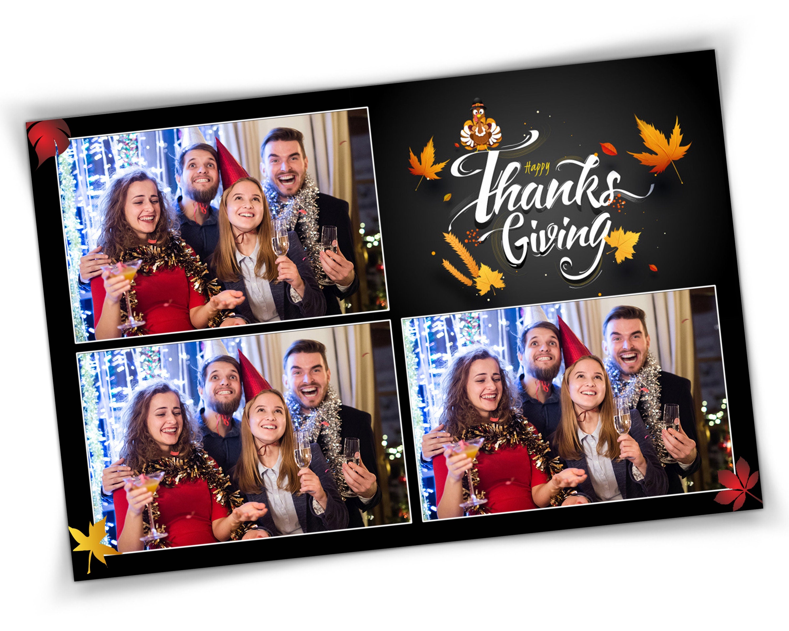 Fall 4x6 Photo Booth Template for Thanksgiving Friendsgiving Bridal shower Holiday Festival Wedding Birthday Sweet 16 Quinceañera