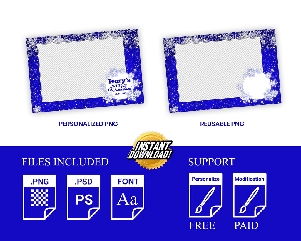 Photo Booth Template, Winter Wonderland, Winter Carnival 2021 4x6 Single photo