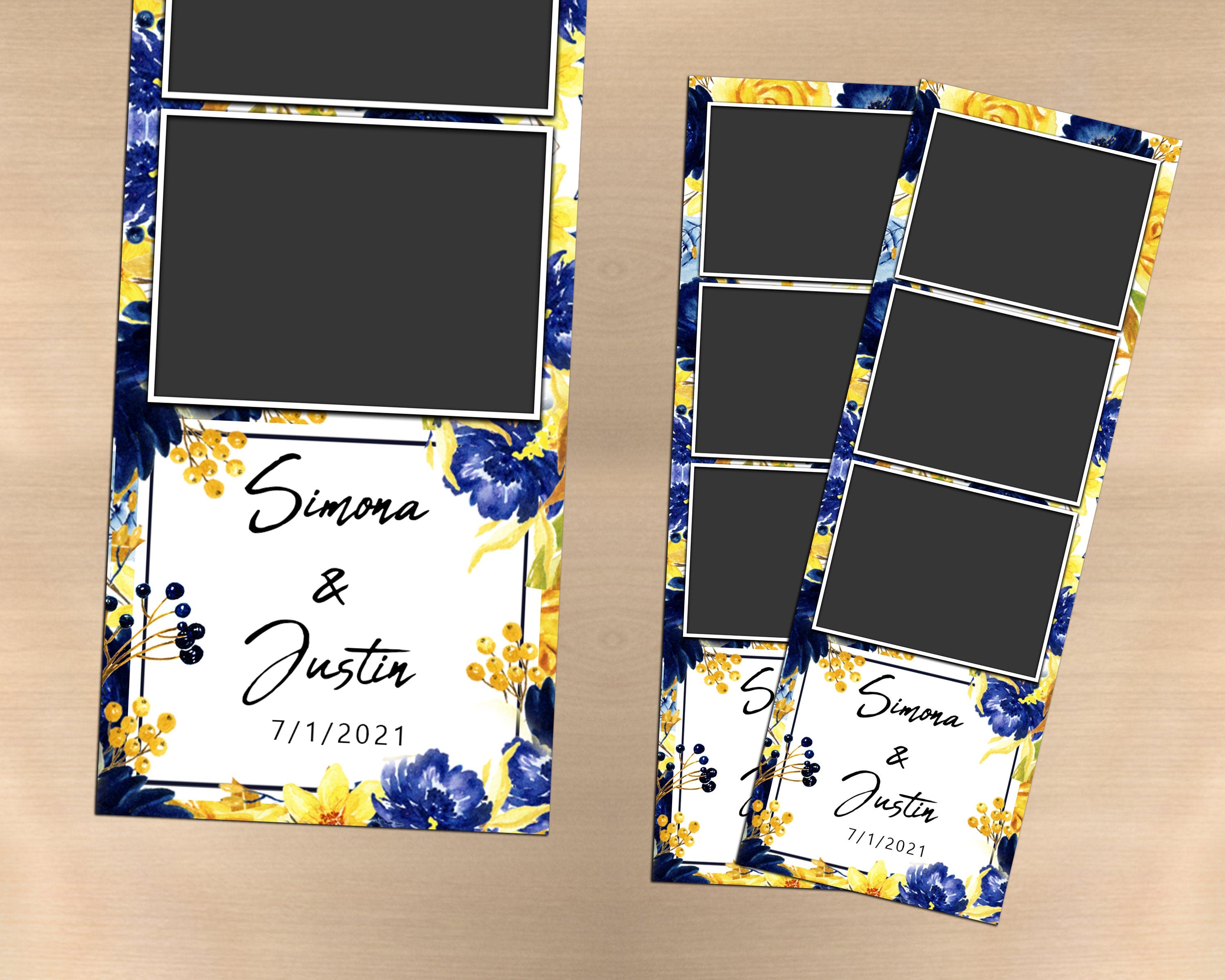 Photo Booth Template Wedding, Bridal Shower, Anniversary, Floral Photo Booth Template 2x6 Photobooth Template, psd, png, jpg & Font