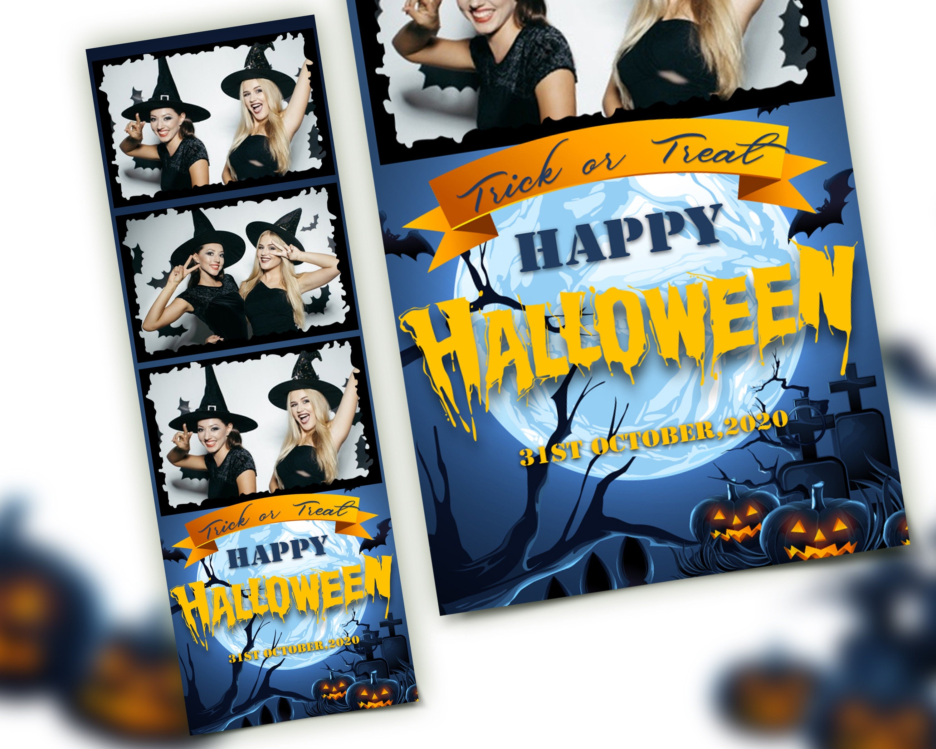 Halloween Photo Booth Template 2x6 Photobooth Pumpkin Template Strip