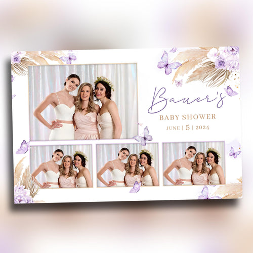 Baby Shower Photobooth Template, Bridal Shower Photo booth Template, Sweet 16 Butterfly, Purple Quinceanera Birthday Wedding Photobooth 1098