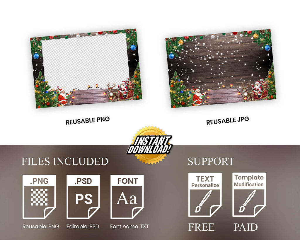 Christmas Photobooth | Christmas Photo Booth | Holiday Photobooth | Merry Christmas | Xmas Photobooth Template | Santa | Christmas Tree