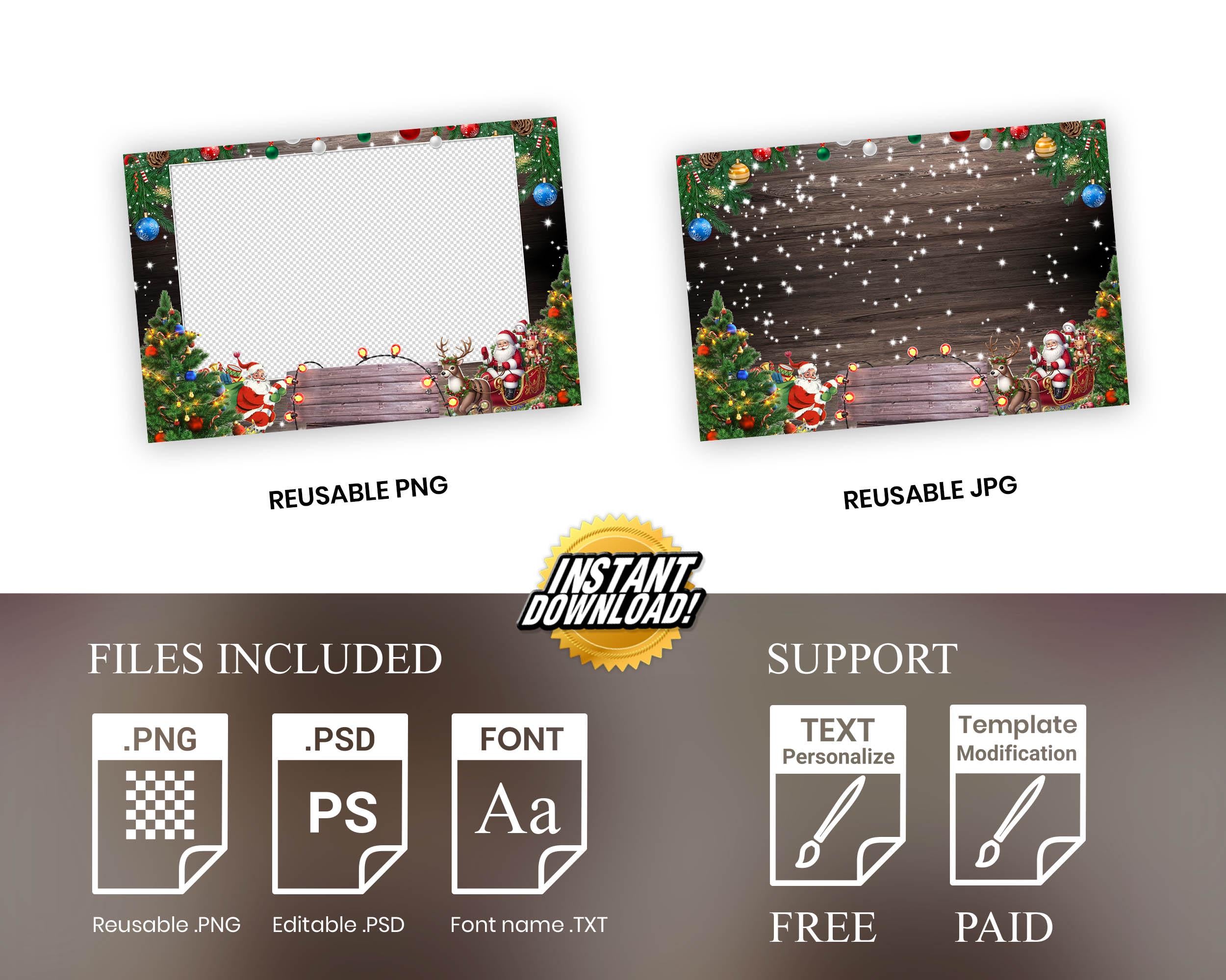 Christmas Photobooth | Christmas Photo Booth | Holiday Photobooth | Merry Christmas | Xmas Photobooth Template | Santa | Christmas Tree