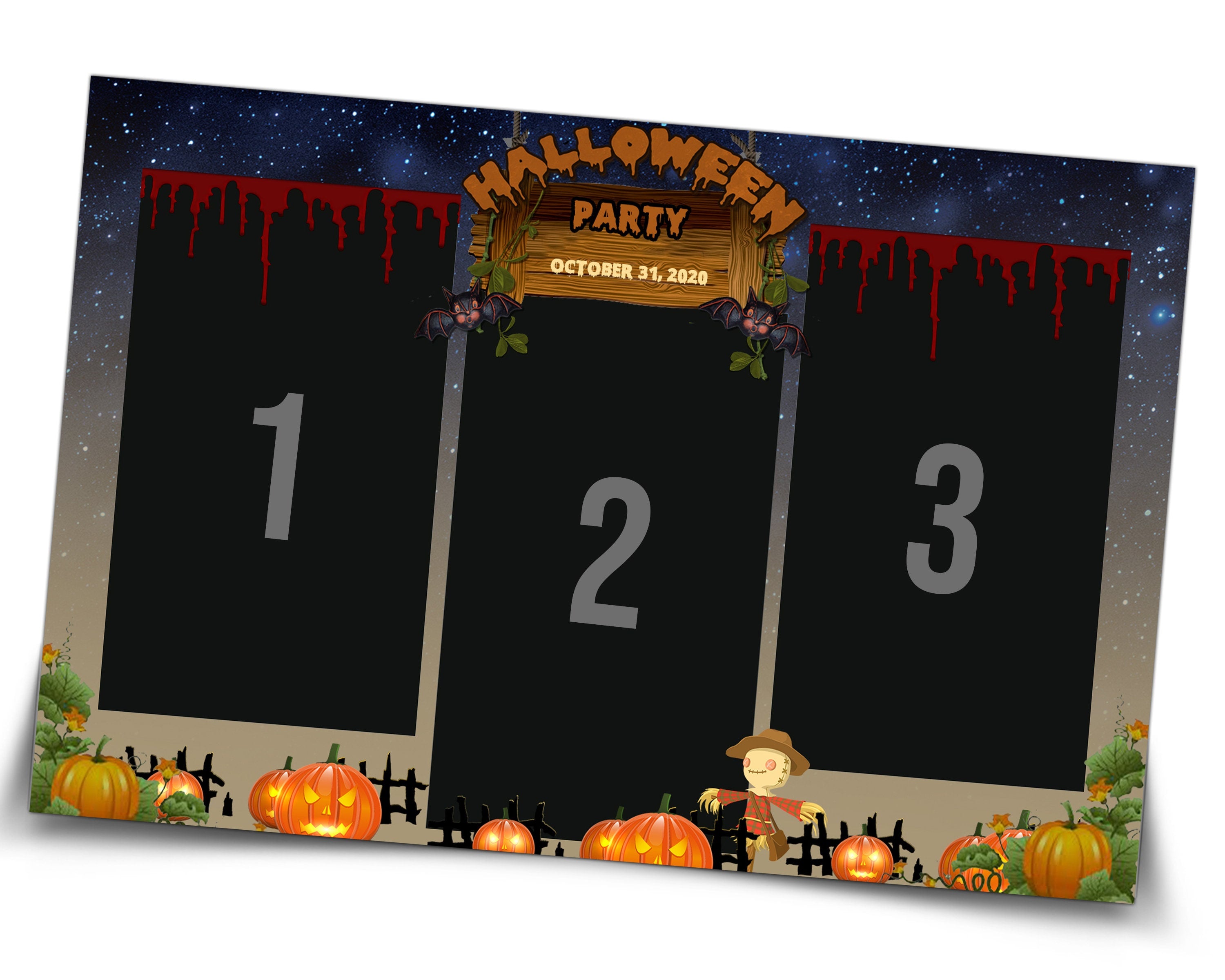 Halloween Photo Booth Template 2x6 Photobooth Pumpkin Template Strip
