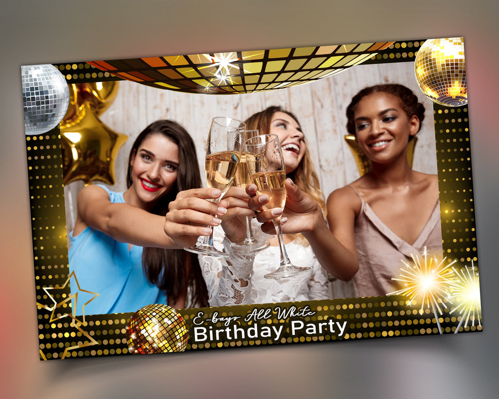 Mirror Booth photo booth template, Birthday, Disco Party, New Year, Holiday, Night Party, Festival Celebration, Photo Booth Template