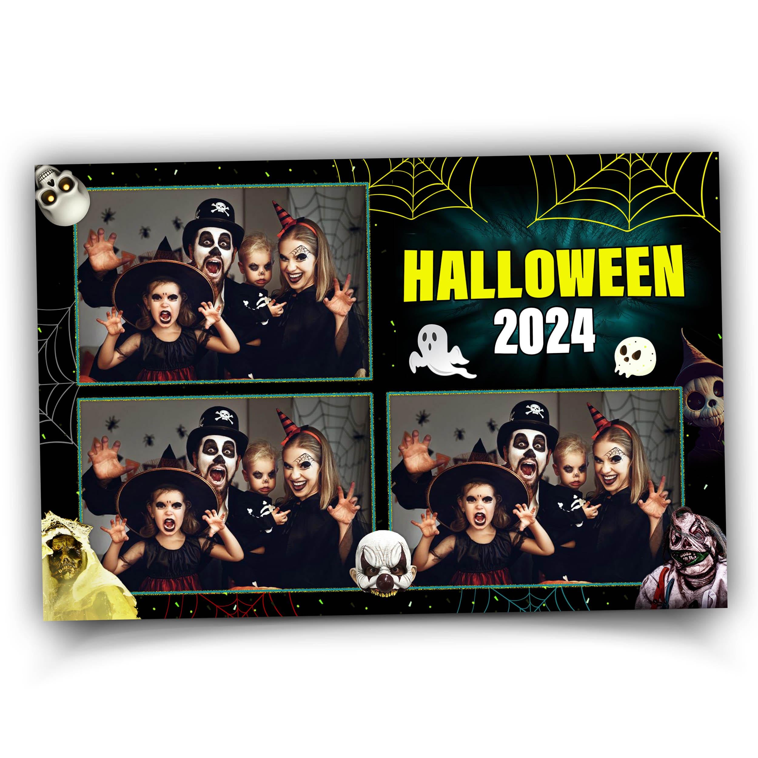 Halloween Photobooth Template 4x6 Trick or Treat Party 2024 Hallows' Day Scary Gost Photo booth Pumpkin Template Holiday 1350