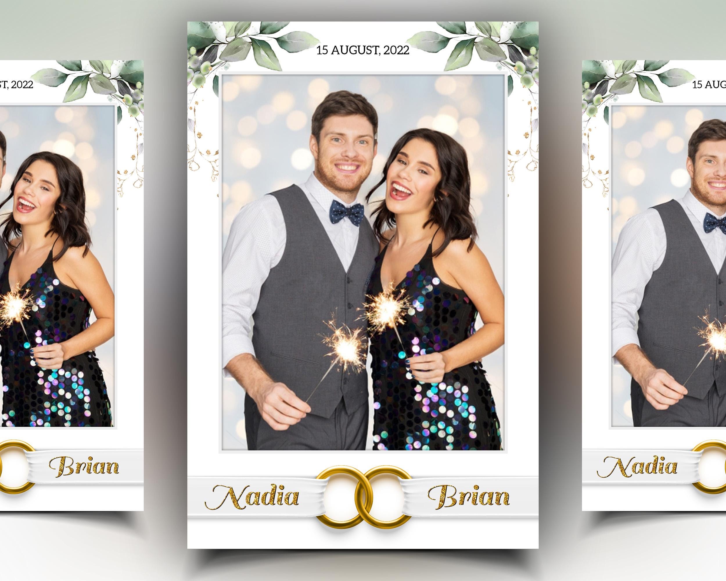 Bridal Shower Photo Booth Template, Wedding Photobooth, Anniversary, Greenery 657