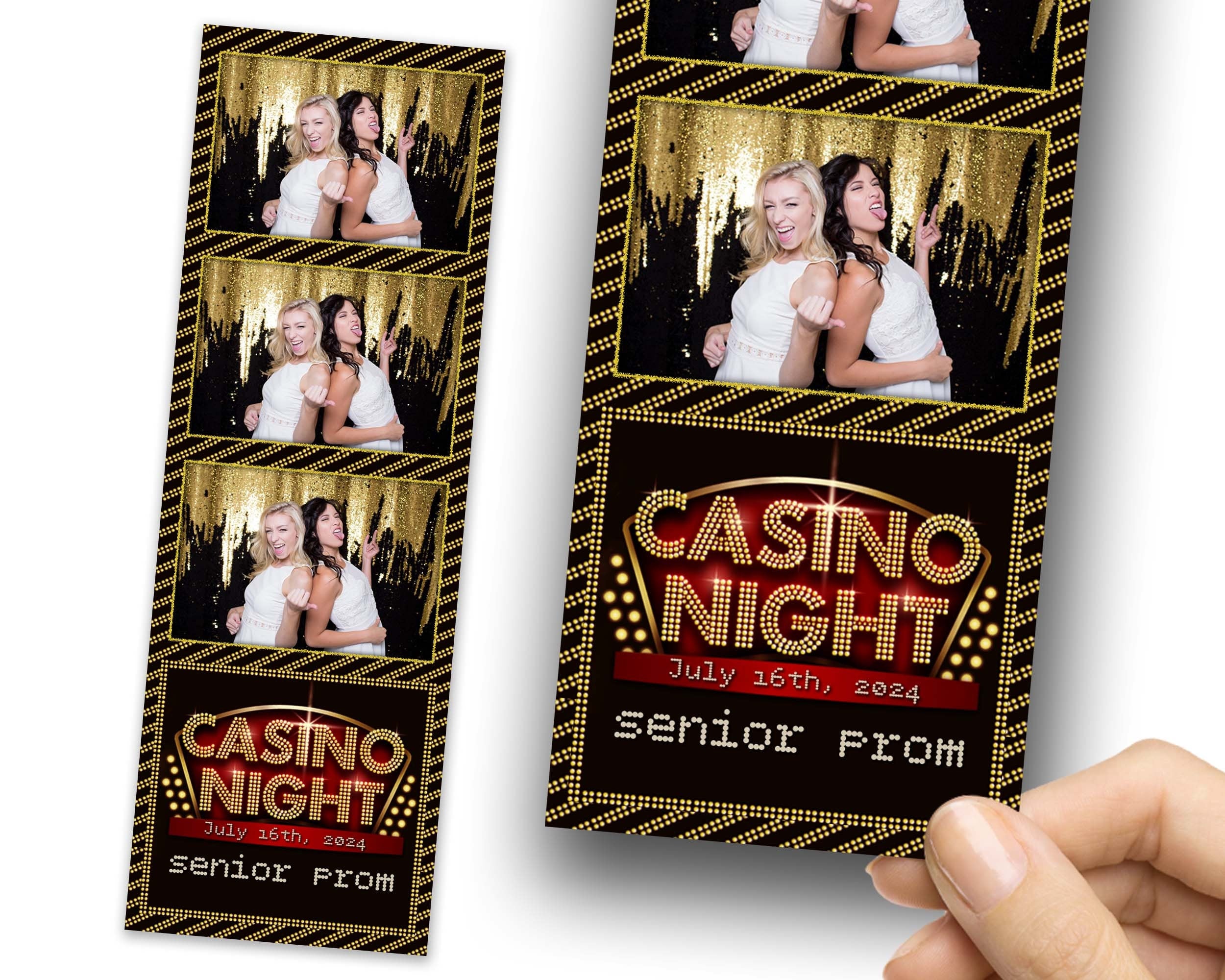 Casino Night Photobooth, Birthday Photo Booth Template, 2x6 Strip, Photo Overlay, Casino Photo Booth Template, 1084