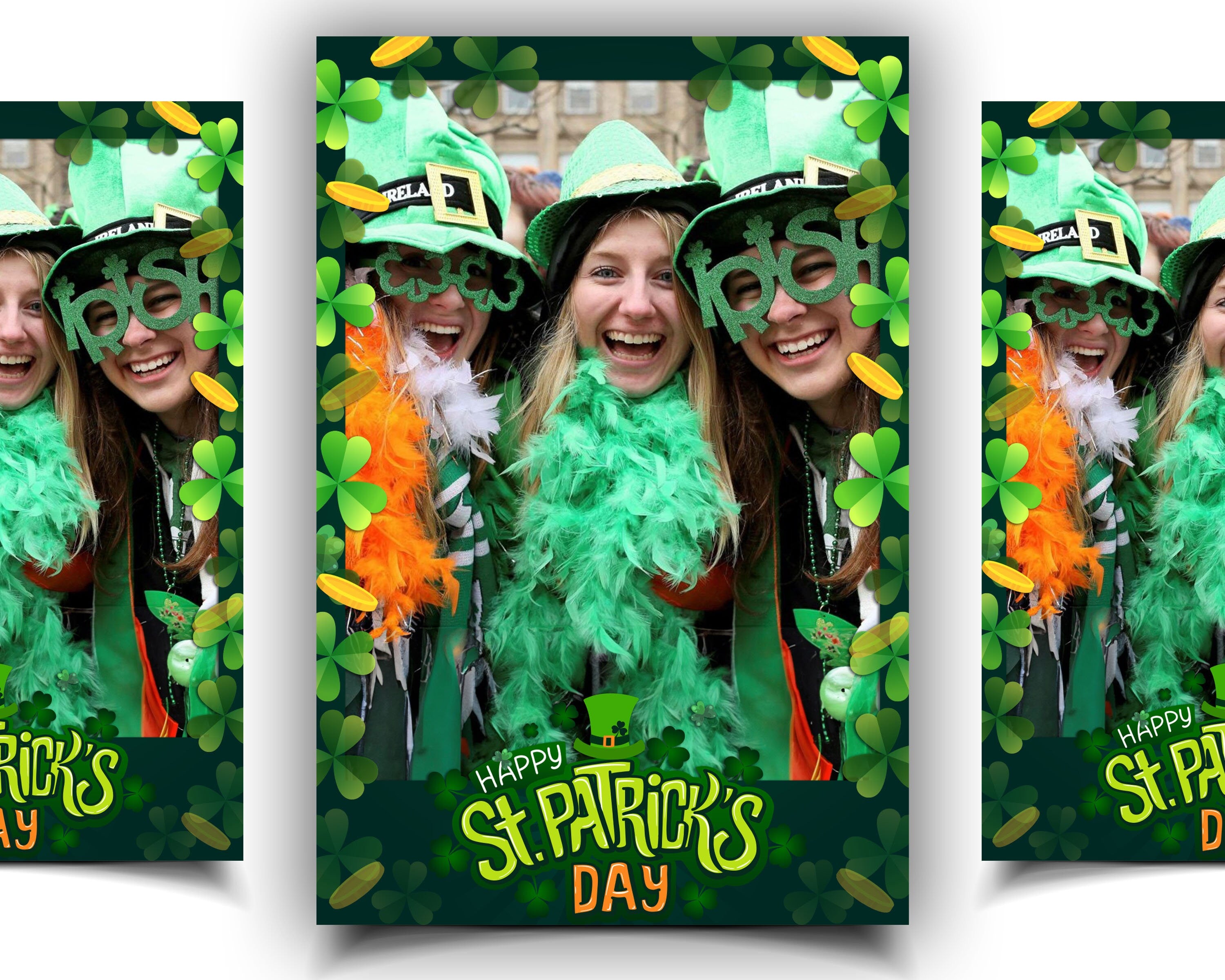 St. Patrick's Day Photobooth Template st patricks day Photo booth Template 4x6 Mirror Booth 360 overlay