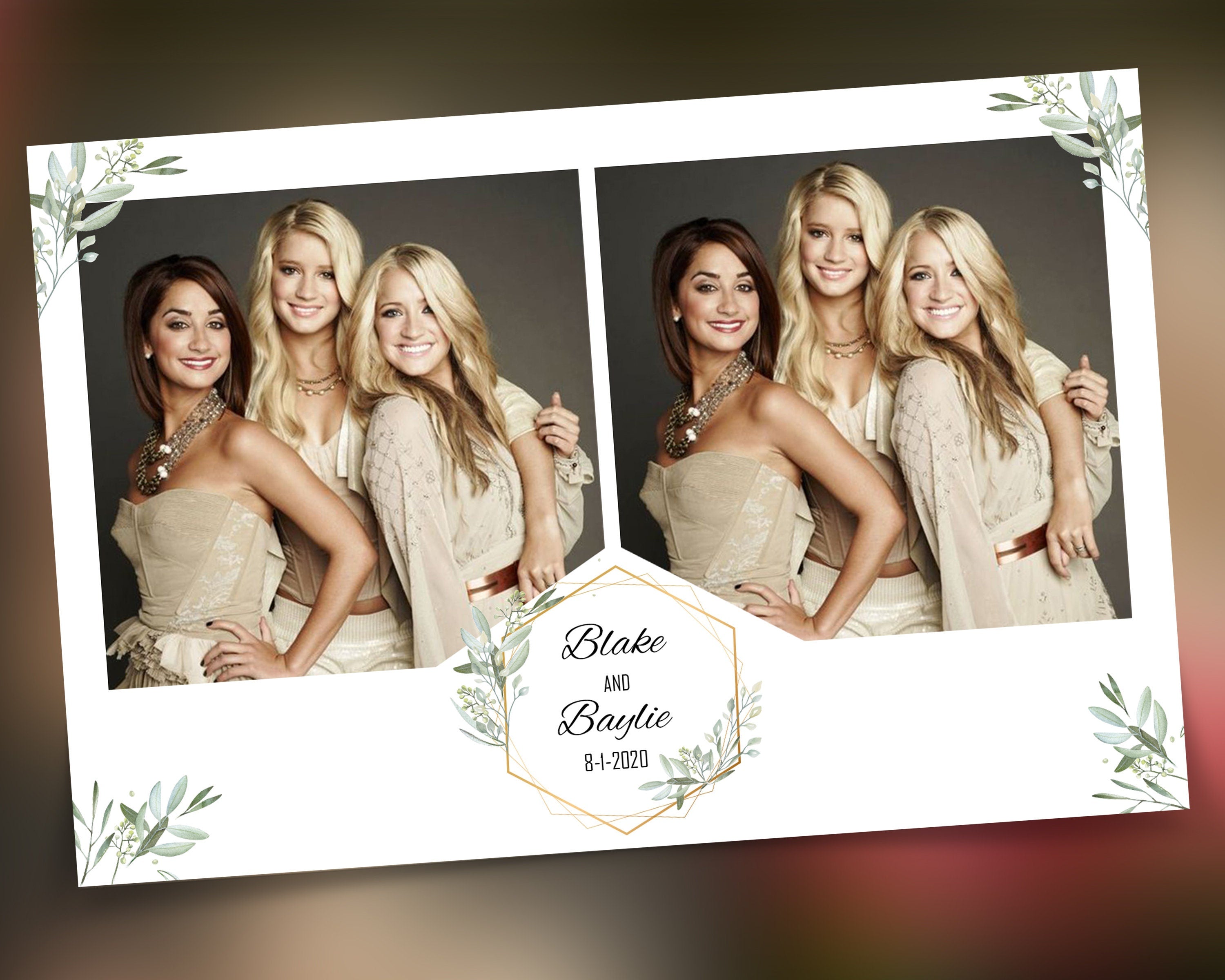 Wedding Bridal Shower Sweet 16 Floral Anniversary Photo Booth Template 4x6 Photobooth Template with xbdr psd png jpg and mockup