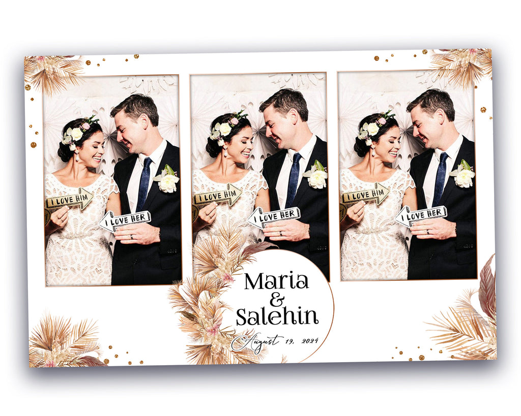 Boho Wedding Photo Booth Template 4x6 Mirror booth, Photobooth Template