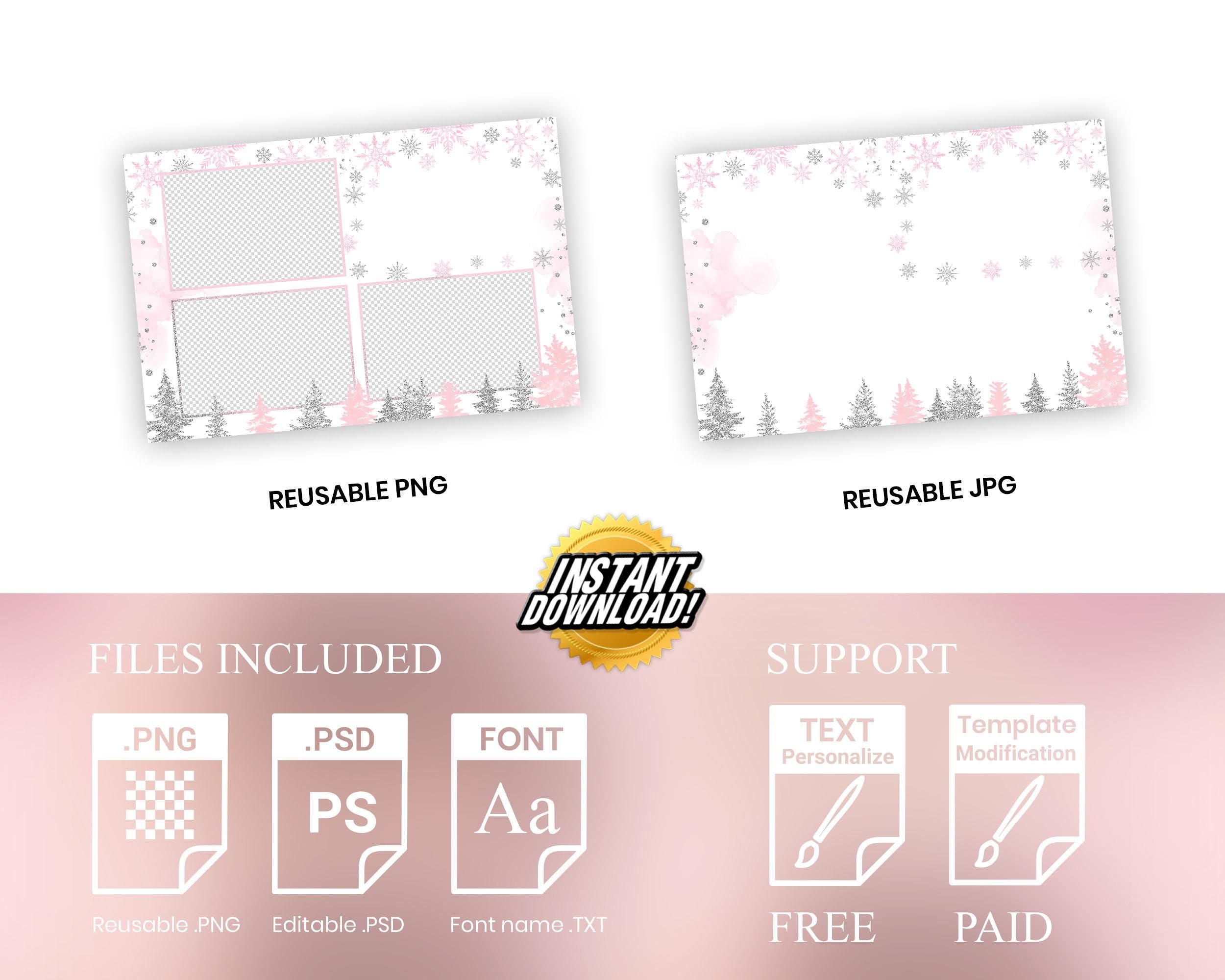 Baby Shower Photobooth Template, He or She, Snow Photobooth, Boy or Girl, Snowflake Be 1425