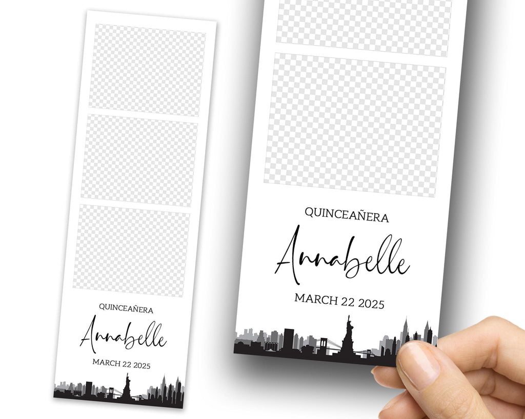 Birthday Sweet 16 Mis Quince Photobooth Template Sweet Sixteen, Quinceanera Photo Booth Overlay 2x6 Strip