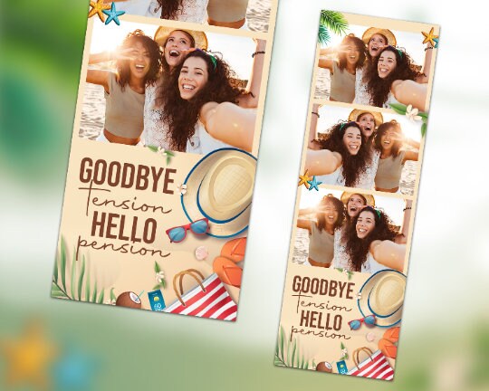 Summer beach party  Photo Booth Template 2x6 Stripe photobooth
