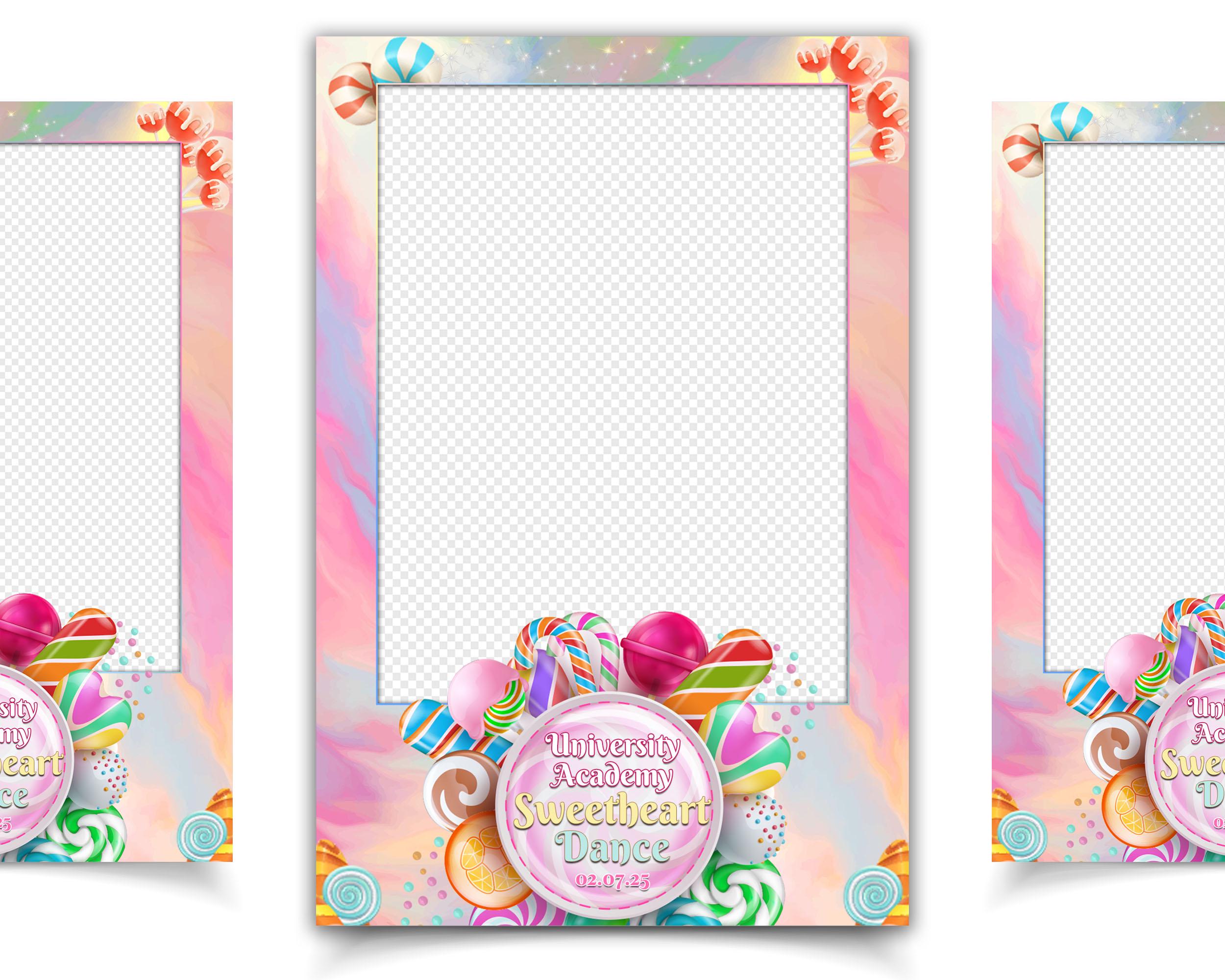 Candy Photobooth Template, Birthday Photo booth template, Candyland 705