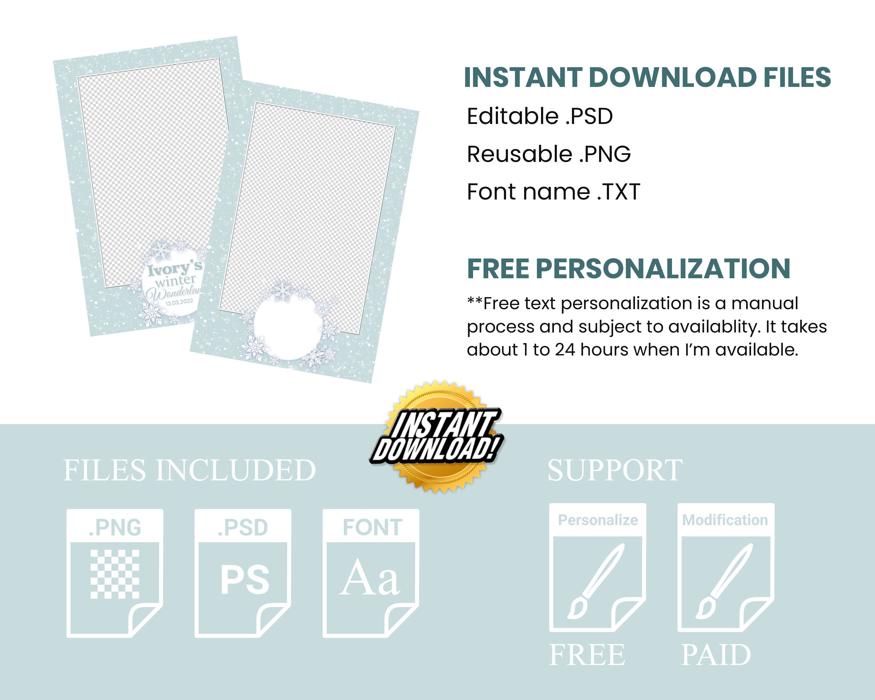 Photo Booth Template, Winter Wonderland, Winter Carnival 2021 4x6 Single photo