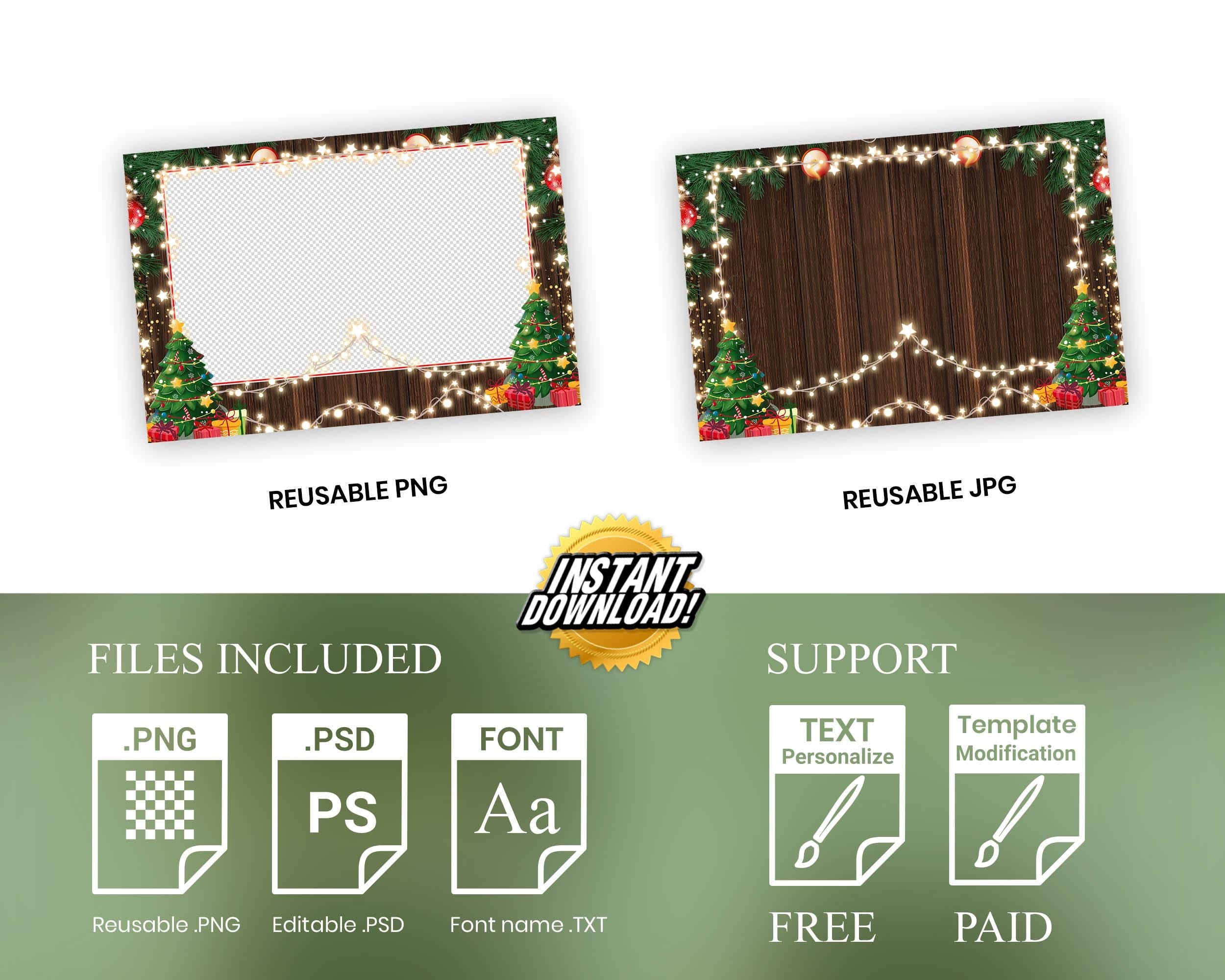 Christmas Photobooth Template, Merry Christmas, Holiday Photobooth Template, Xmas Photo Booth 828