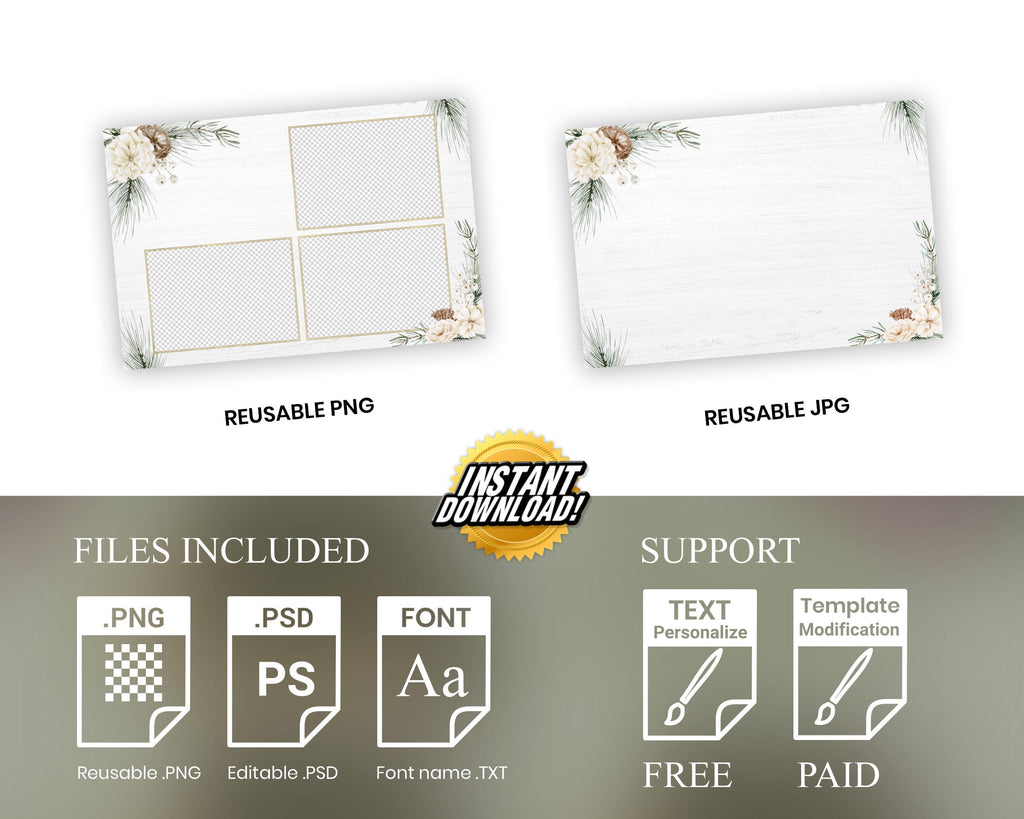 Christmas Photobooth Template, Holiday Photo Booth, Merry Christmas, Xmas, New Year Party 1417