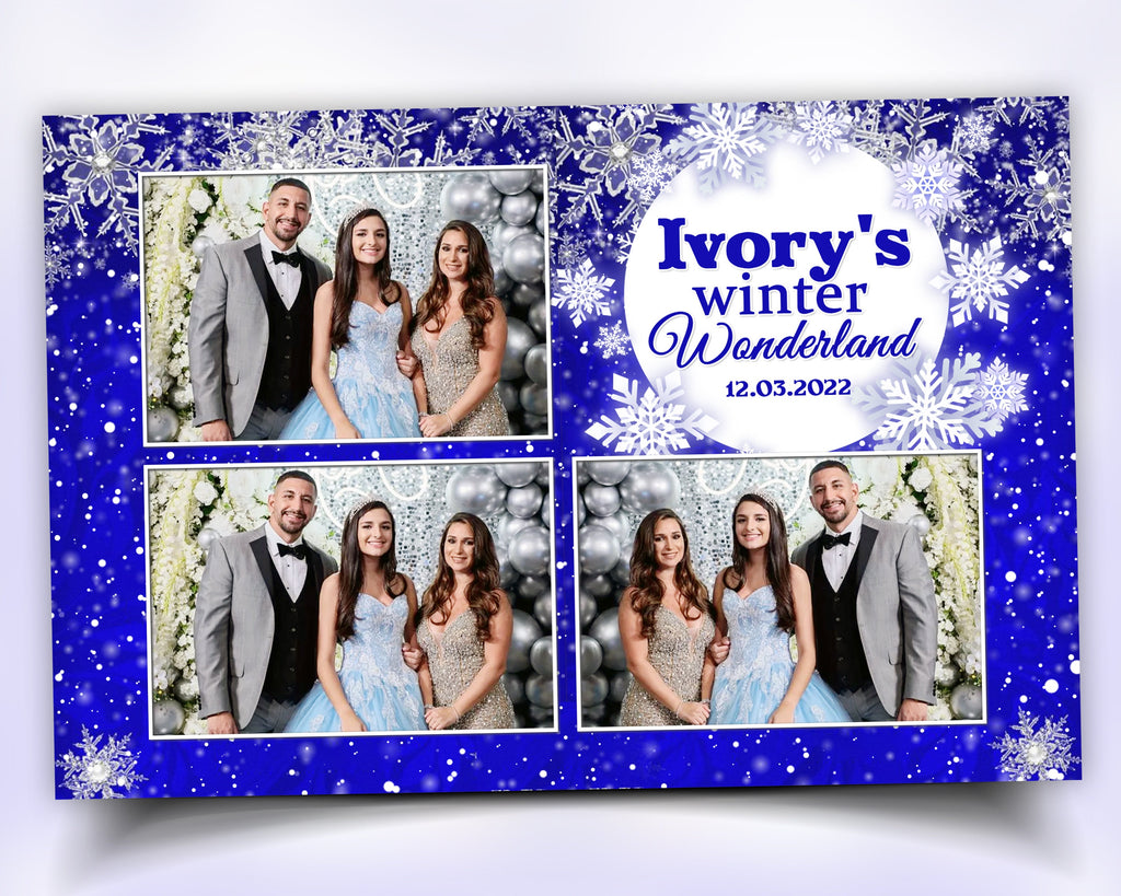 Photo Booth Template, Winter Wonderland, Winter Carnival 2021 4x6 3 photos