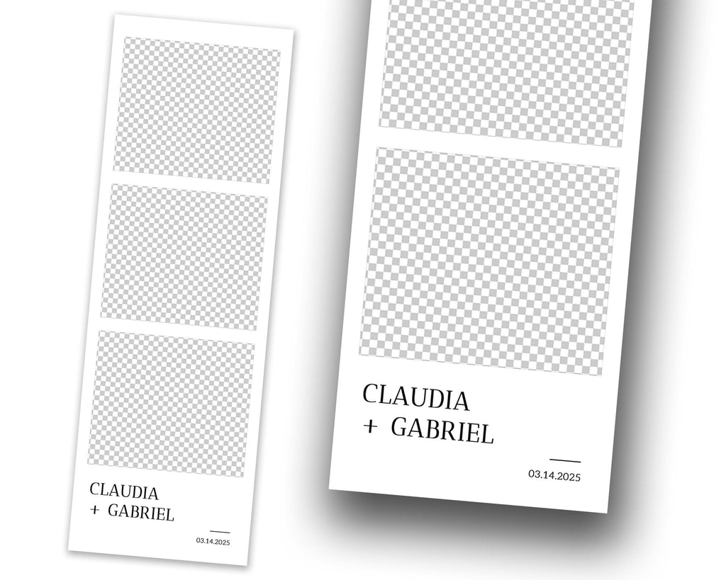 Wedding Anniversary Signature Black Bridal Shower Photo Booth Template 2x6 Strip Photobooth