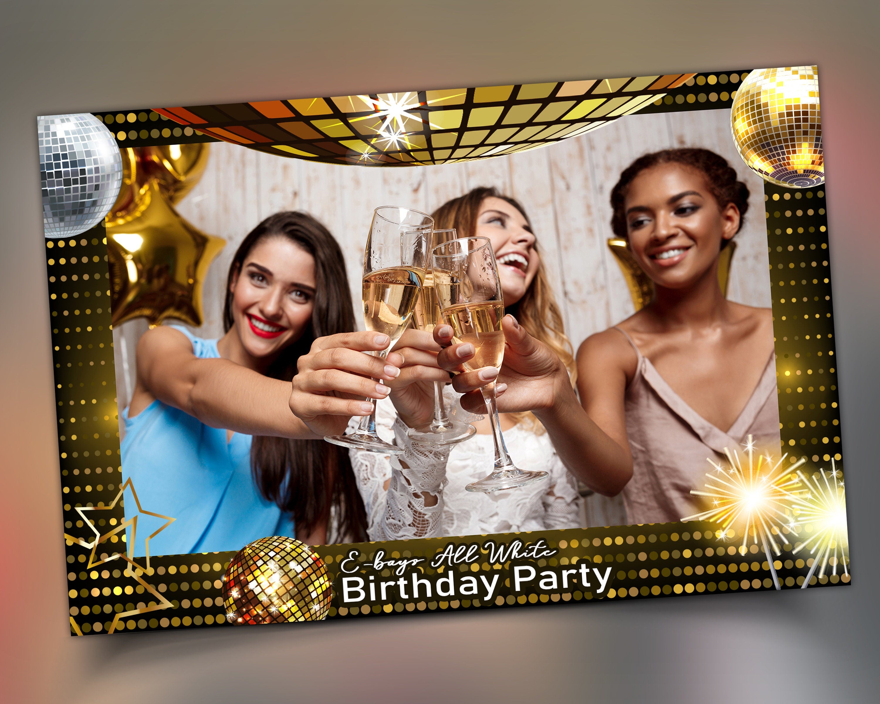 Disco Party, New Year, Holiday, Night Party, Festival Celebration, Photo Booth Template, 4x6 Photobooth Template