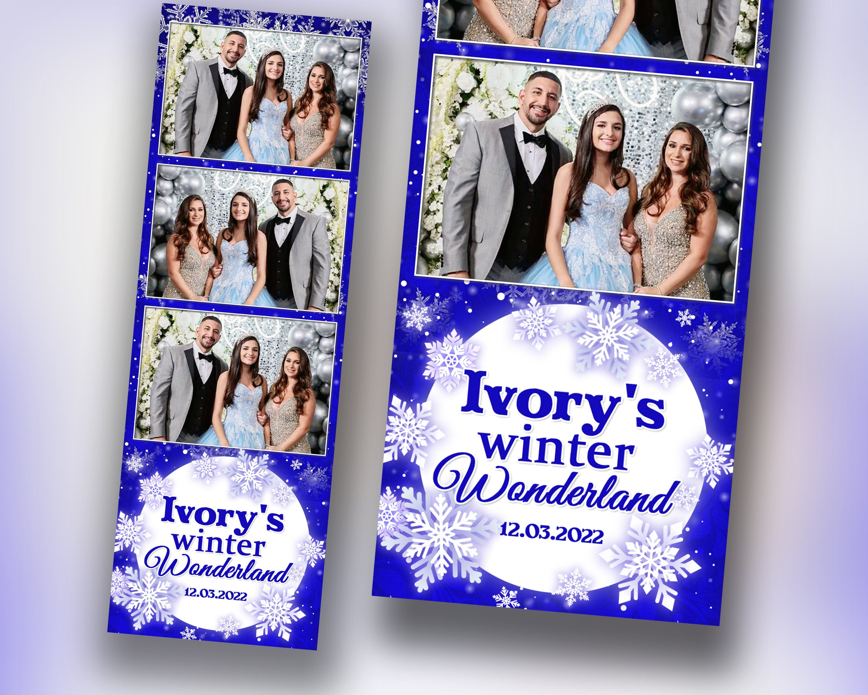 Photo Booth Template, Winter Wonderland, Winter Carnival 2021 2x6 photo stripe