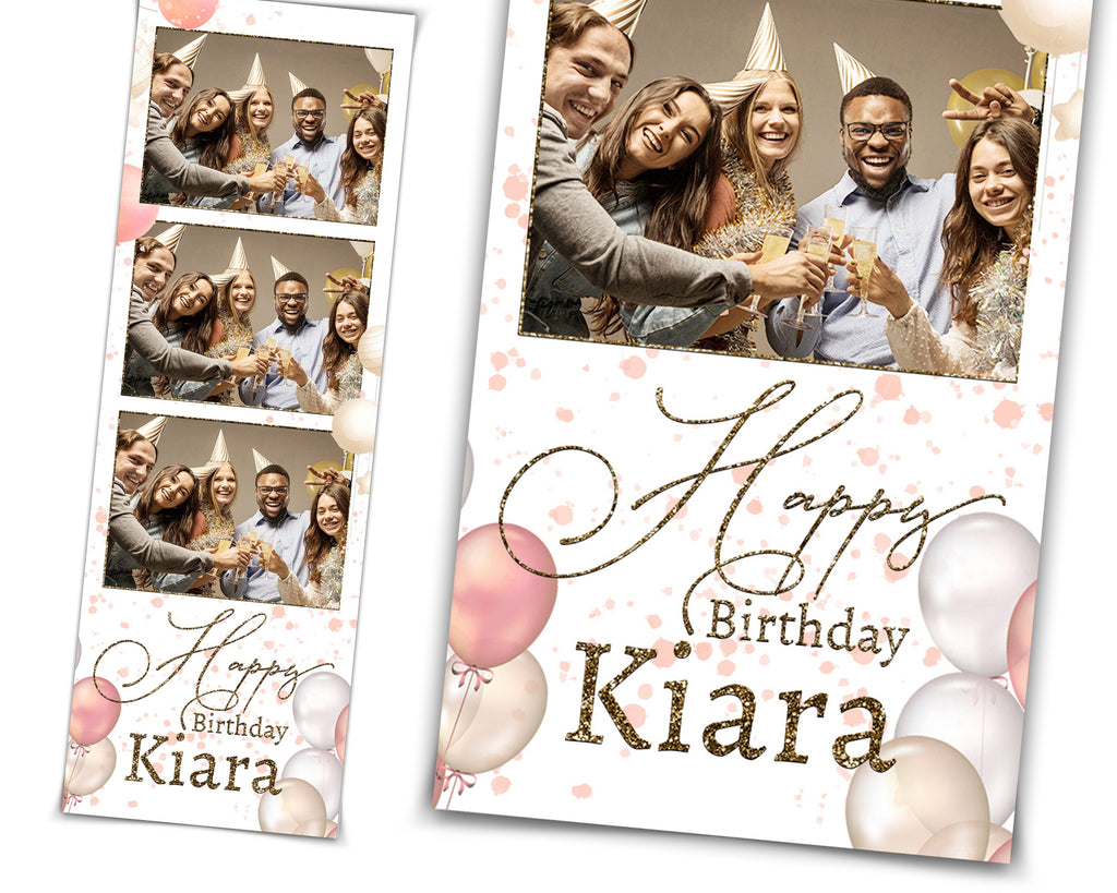 Birthday Photo Booth Template Sweet 16 Birthday Photobooth Template 2x6 inch included FONT file