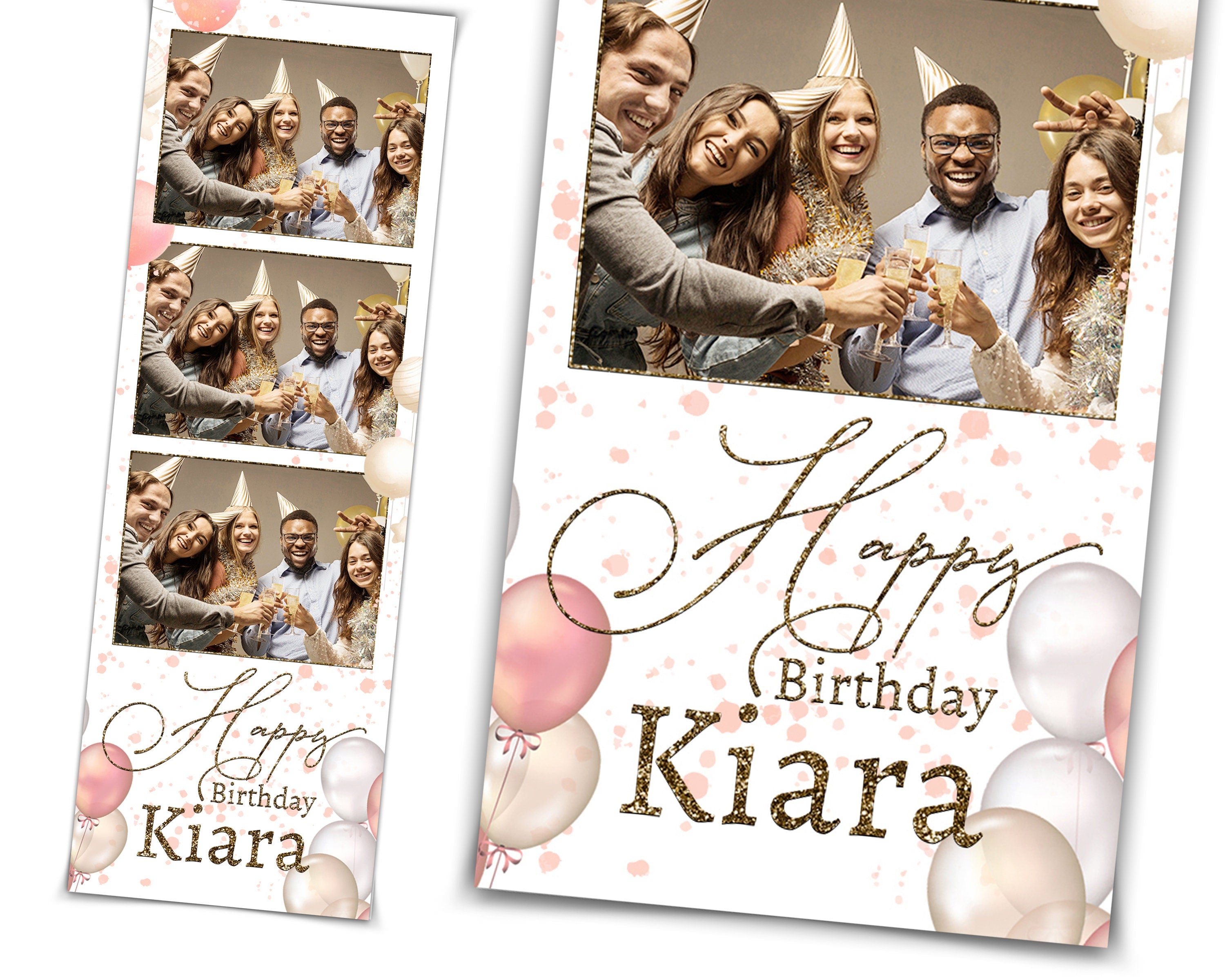 Birthday Photo Booth Template Sweet 16 Birthday Photobooth Template 2x6 inch included FONT file