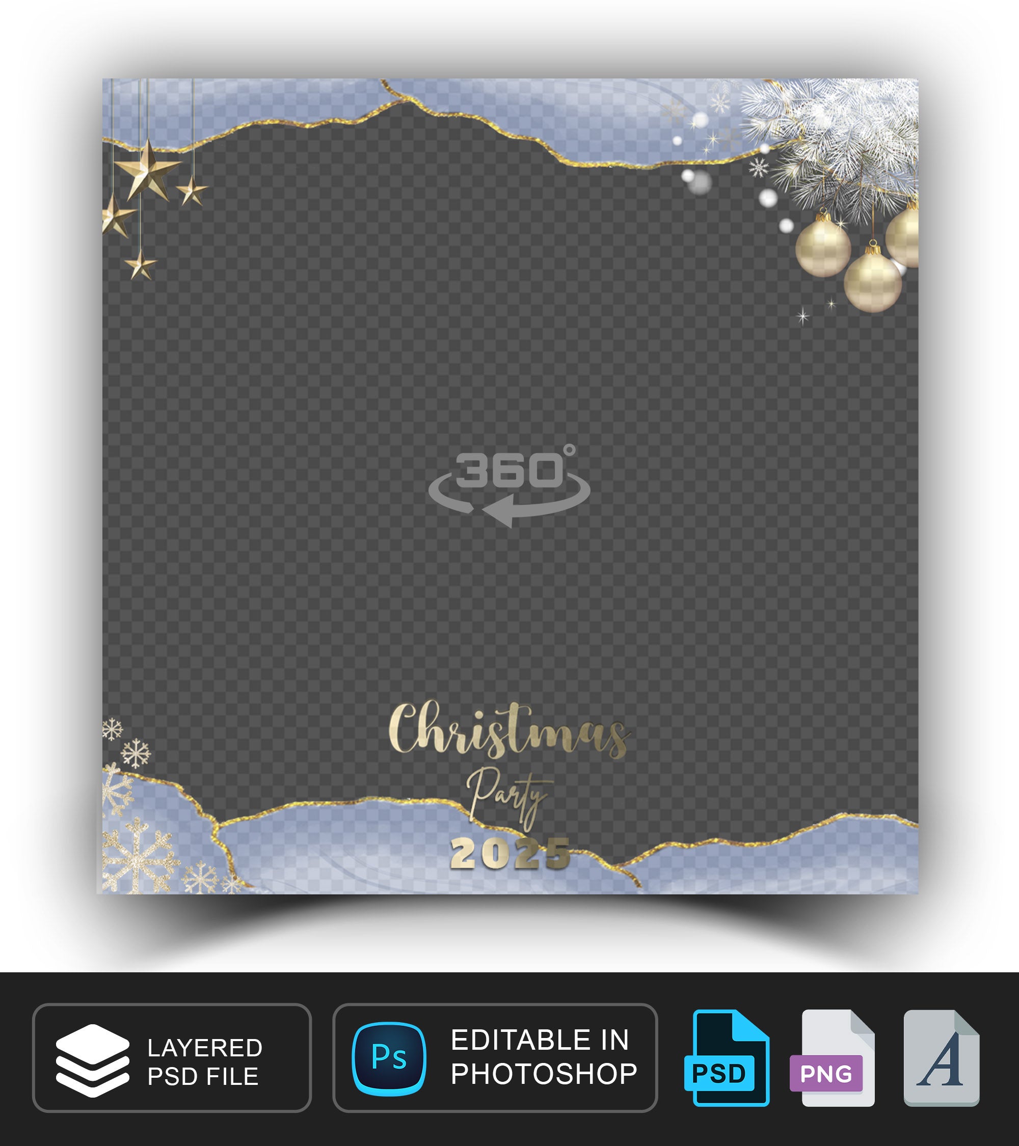 360 overlay, photobooth template for christmas party