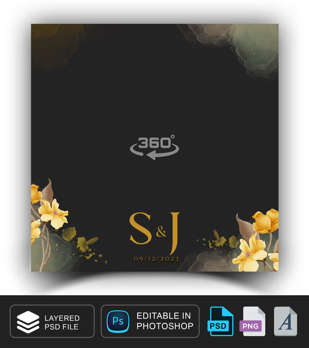 360 overlay, photobooth template for Wedding