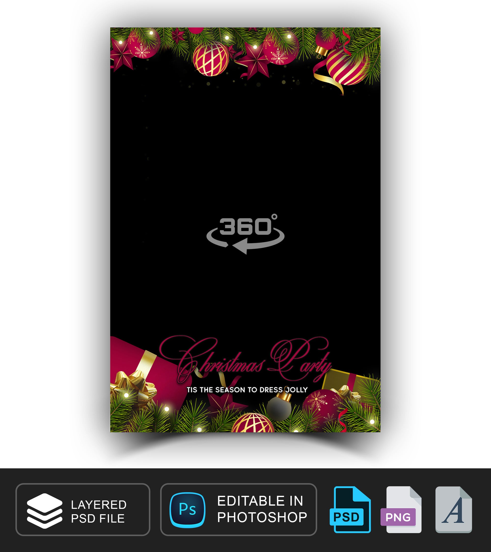 360 overlay, photobooth template for christmas